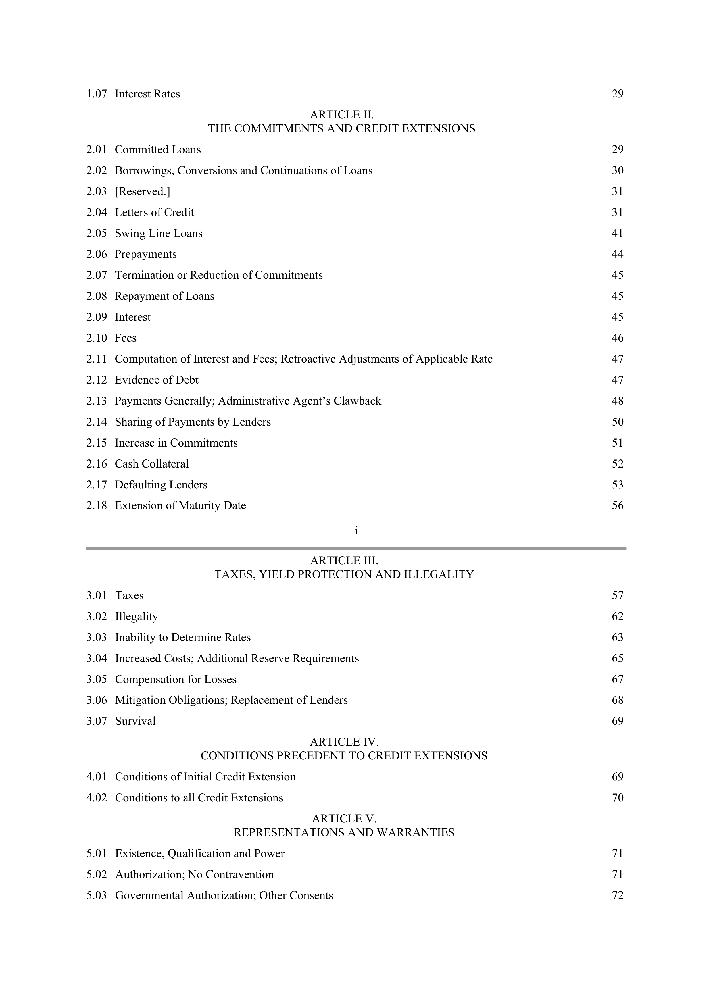 Starbucks Credit Agreement — page 2
