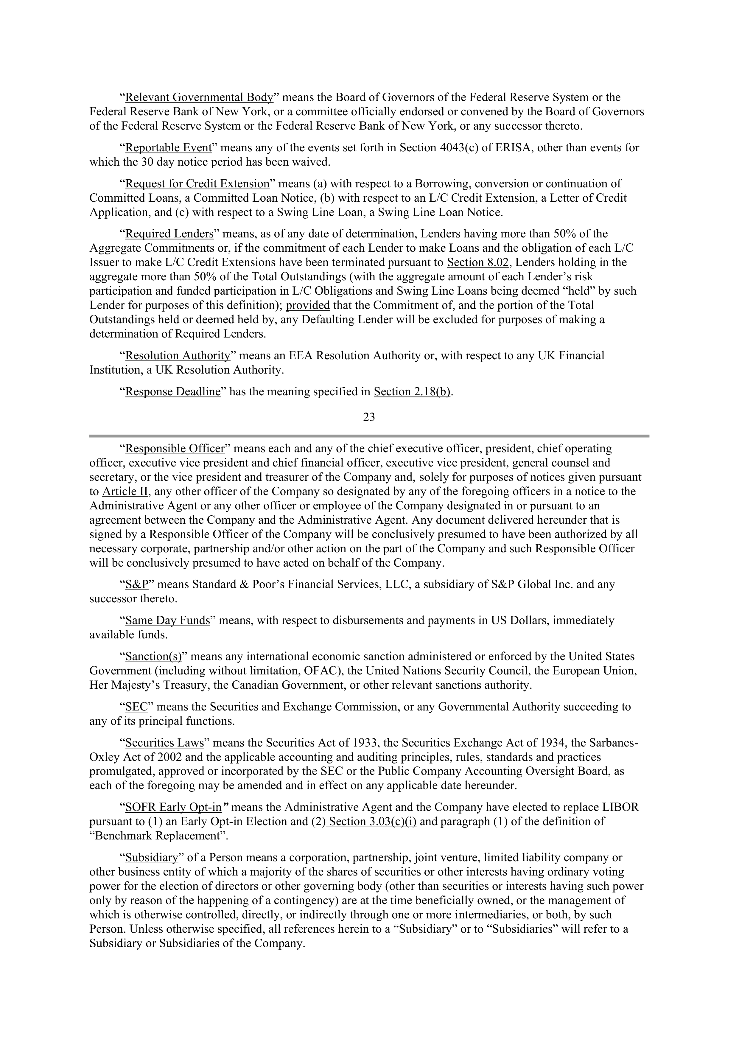 Starbucks Credit Agreement — page 21