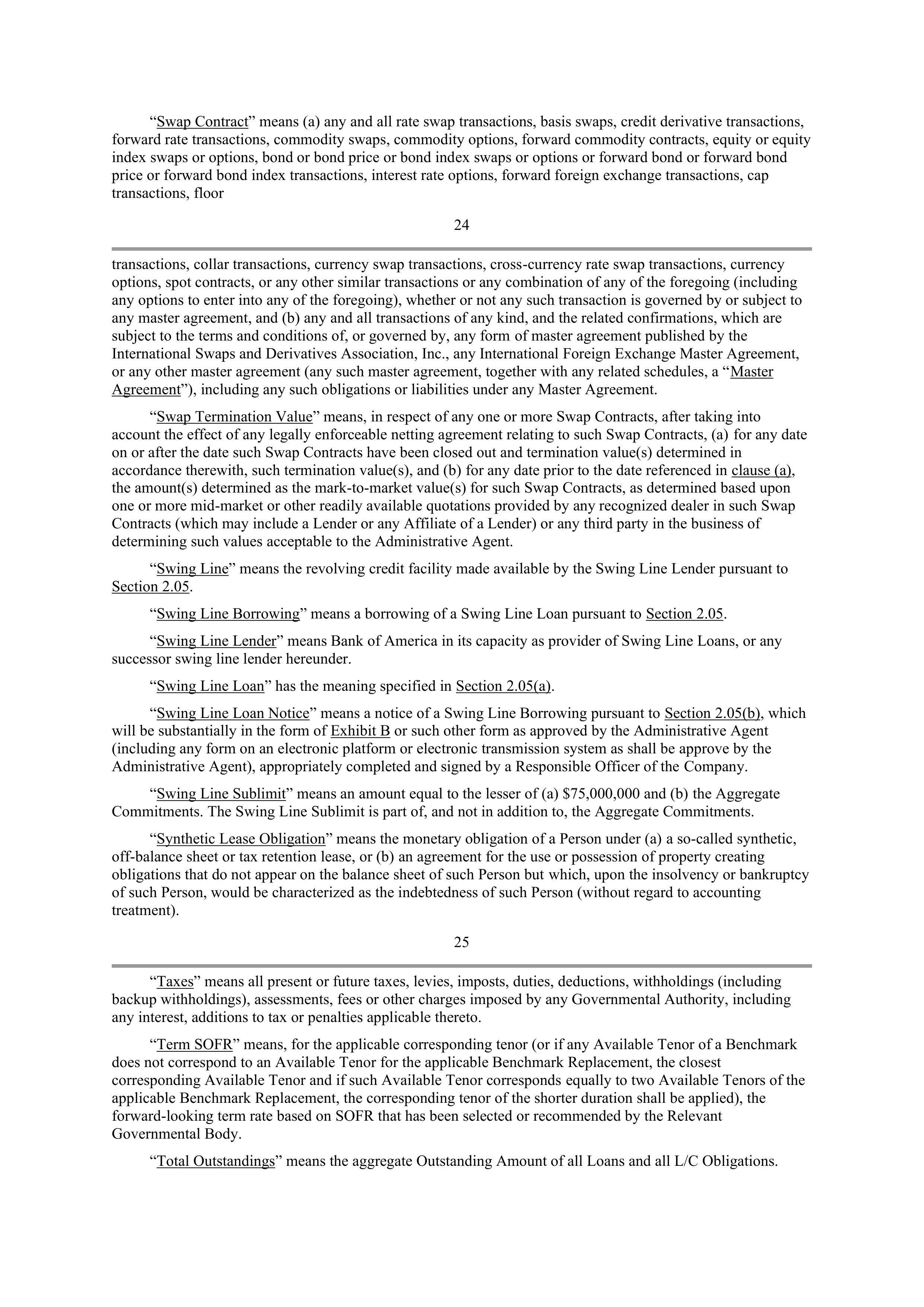 Starbucks Credit Agreement — page 22