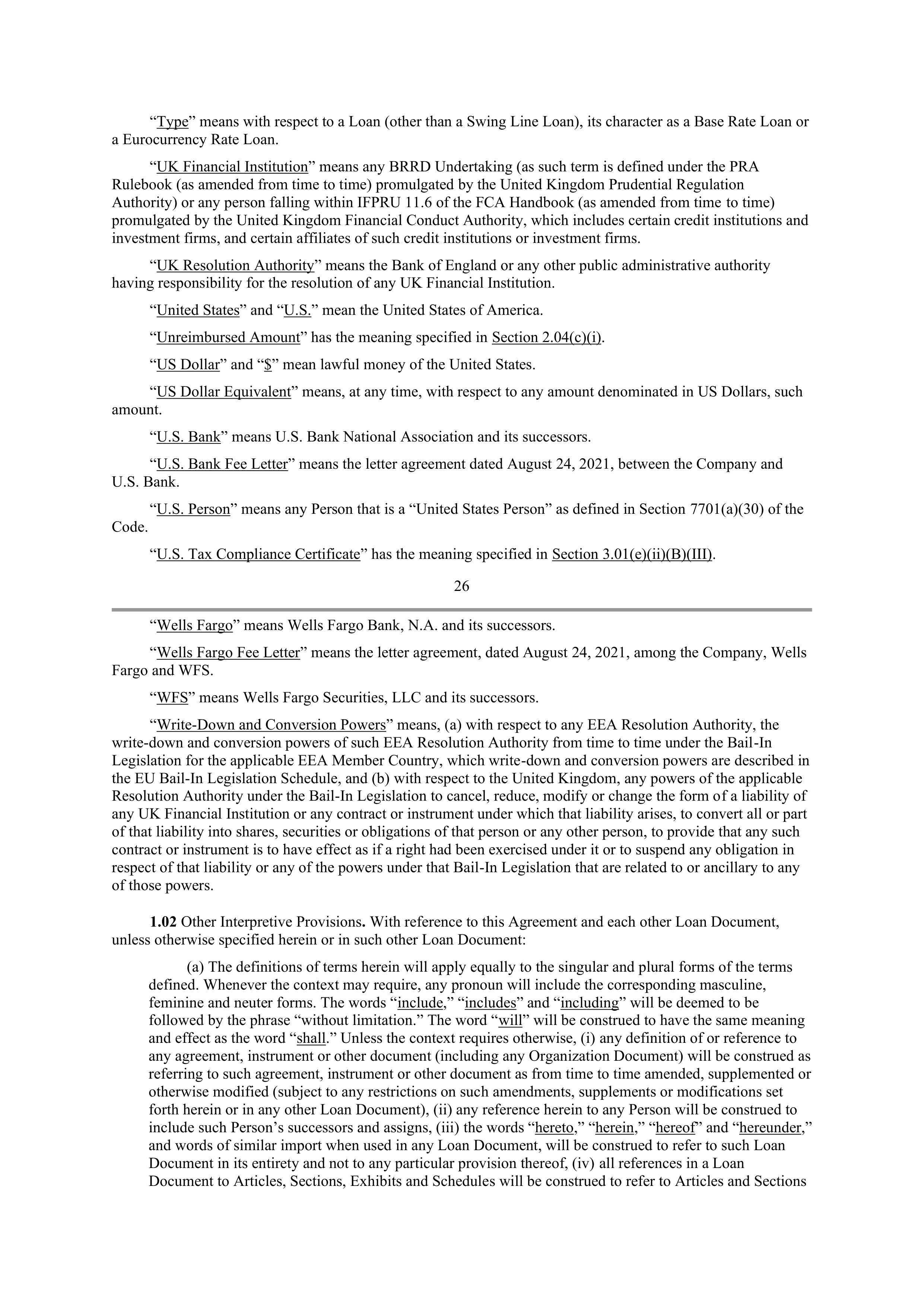 Starbucks Credit Agreement — page 23
