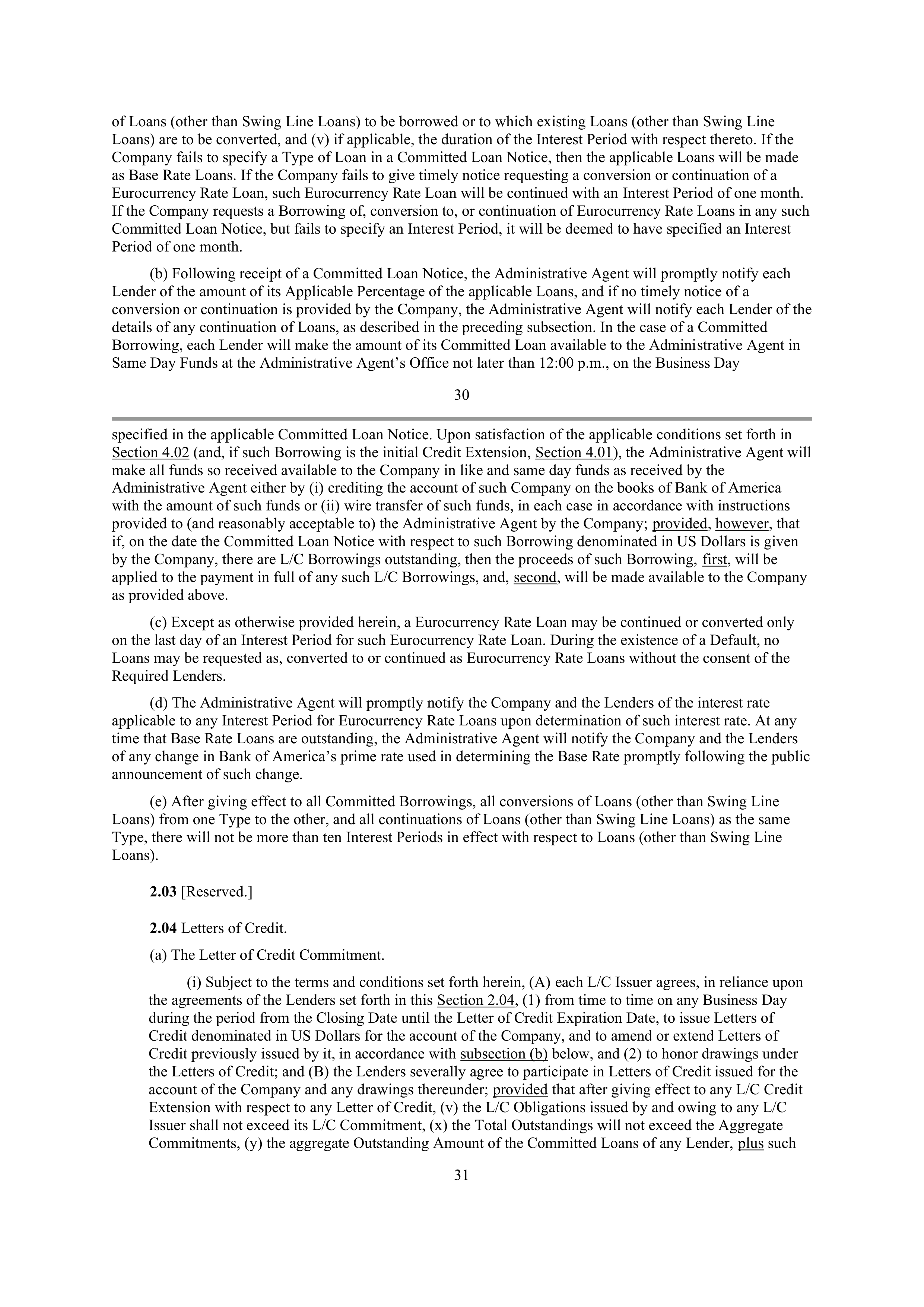 Starbucks Credit Agreement — page 26