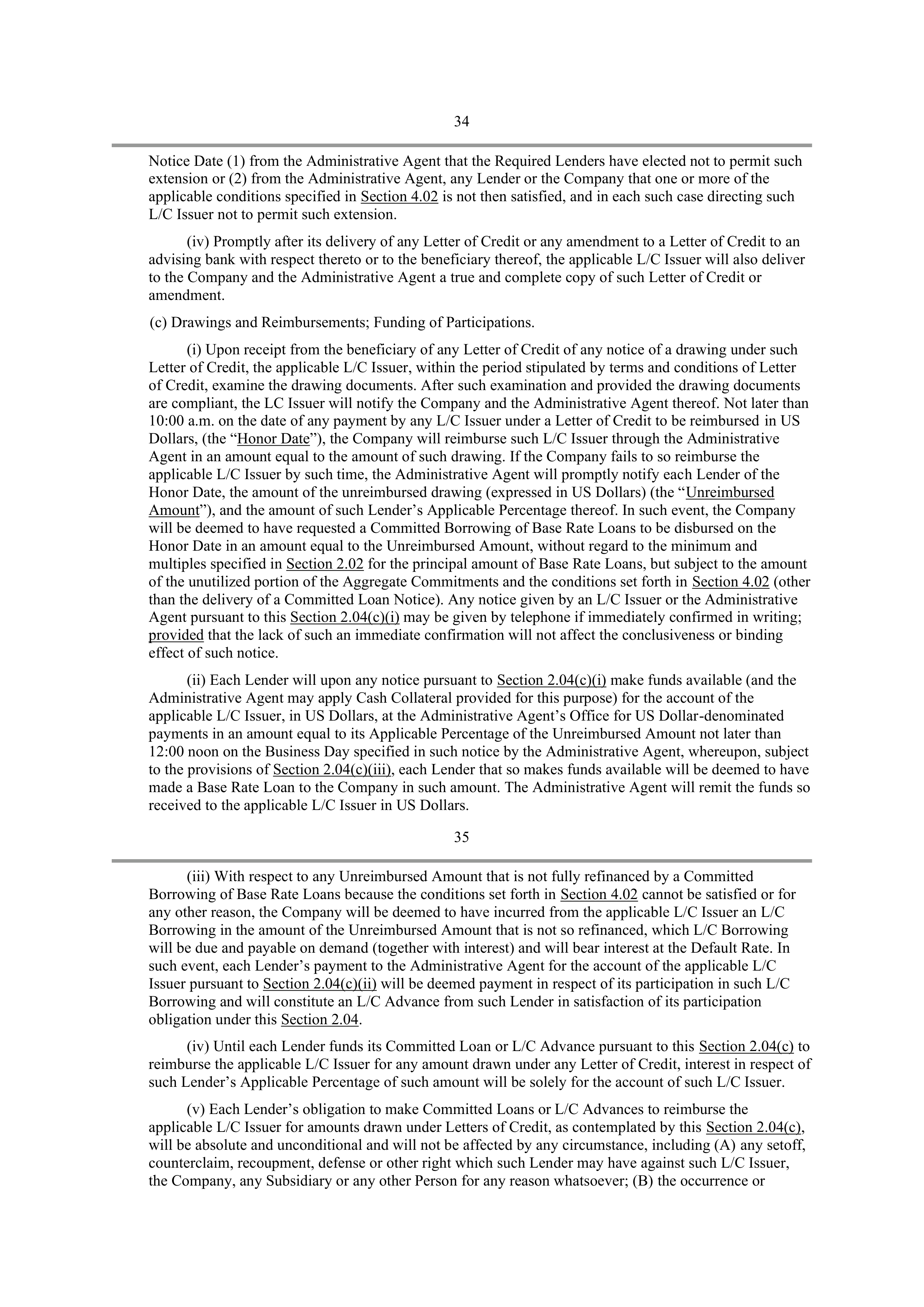 Starbucks Credit Agreement — page 29