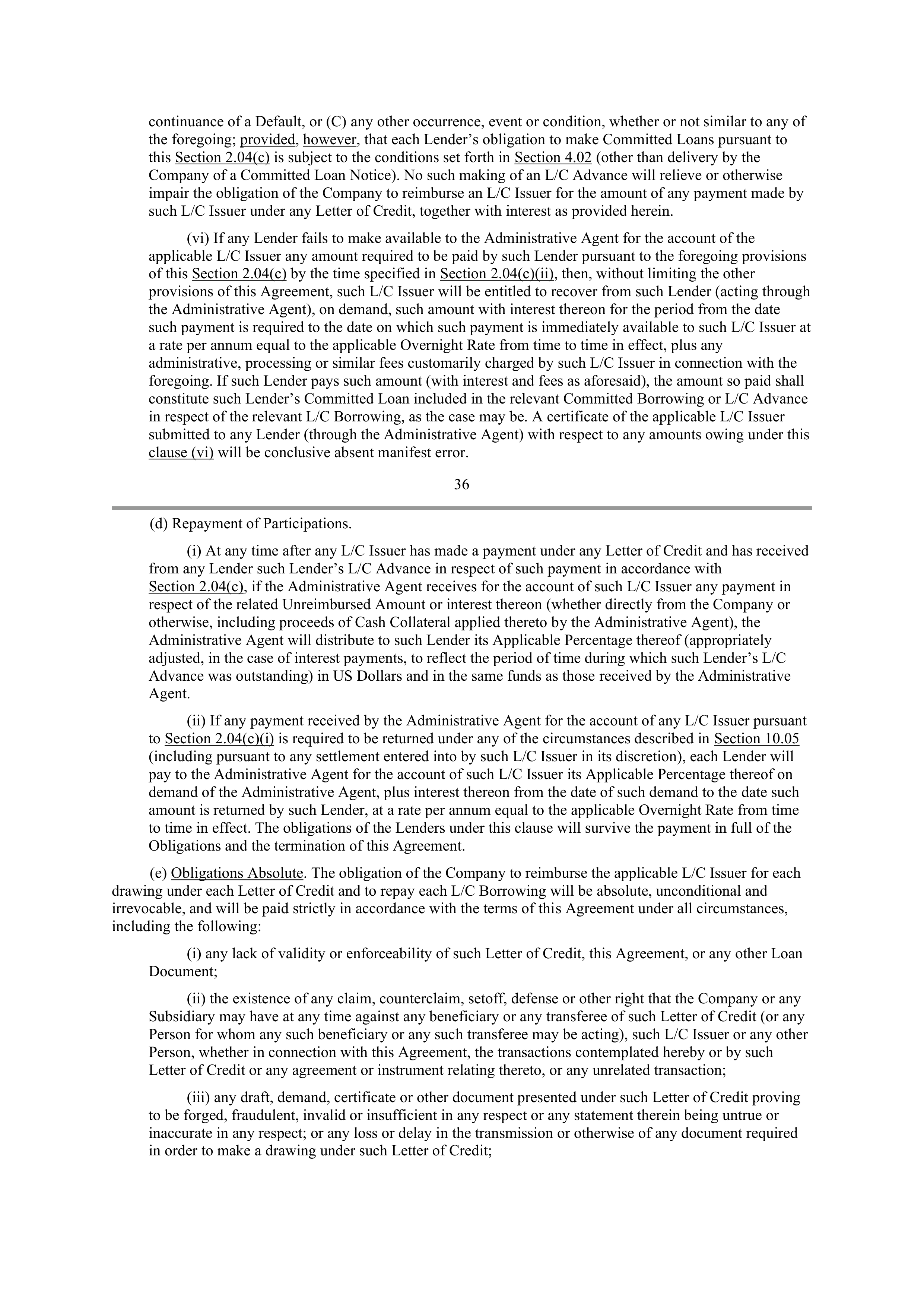 Starbucks Credit Agreement — page 30