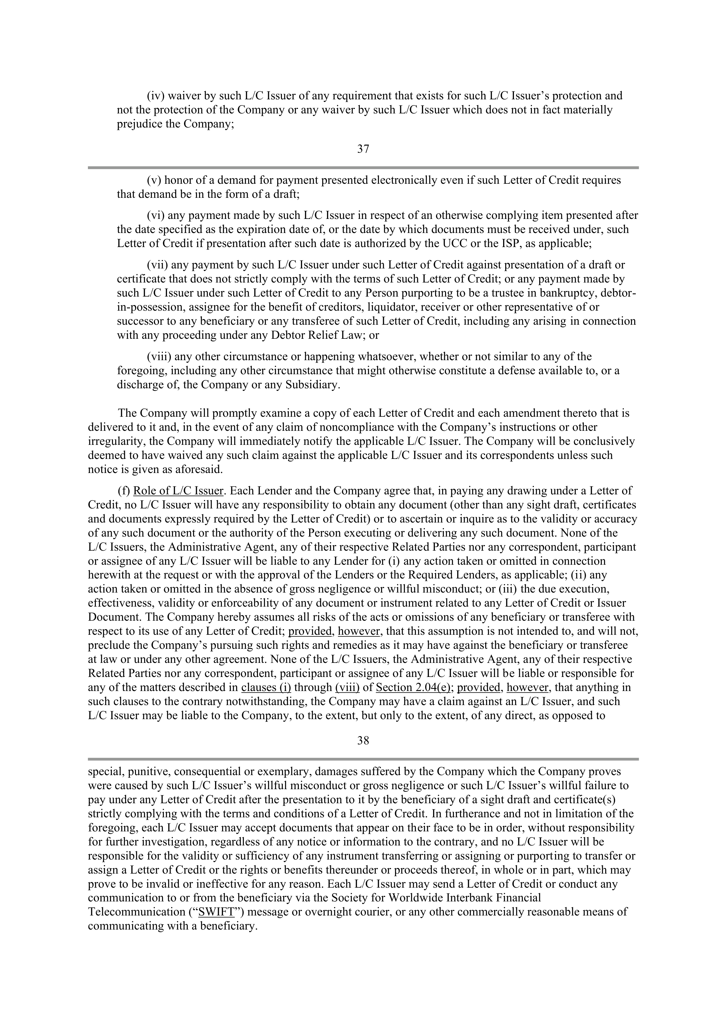 Starbucks Credit Agreement — page 31