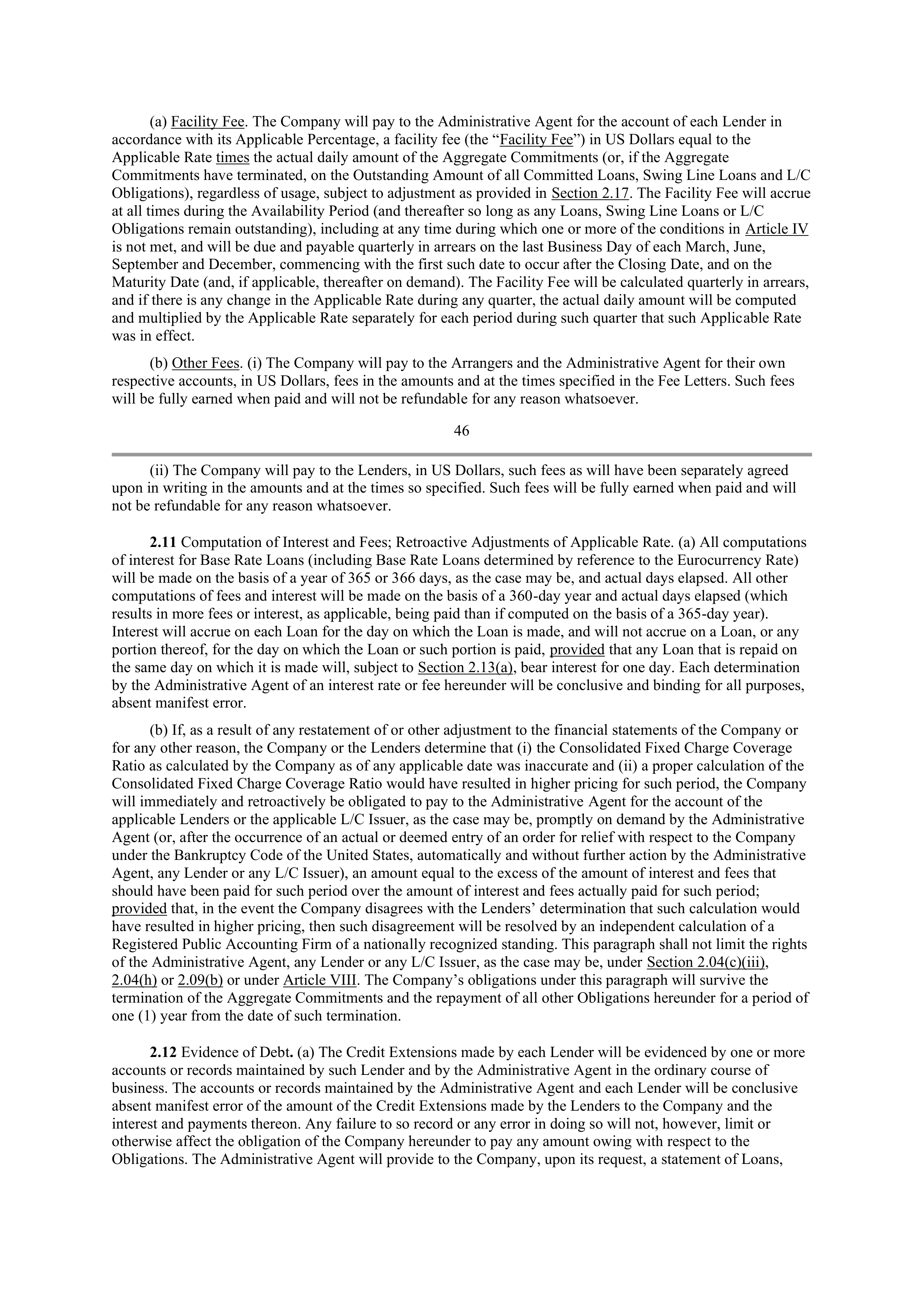 Starbucks Credit Agreement — page 37