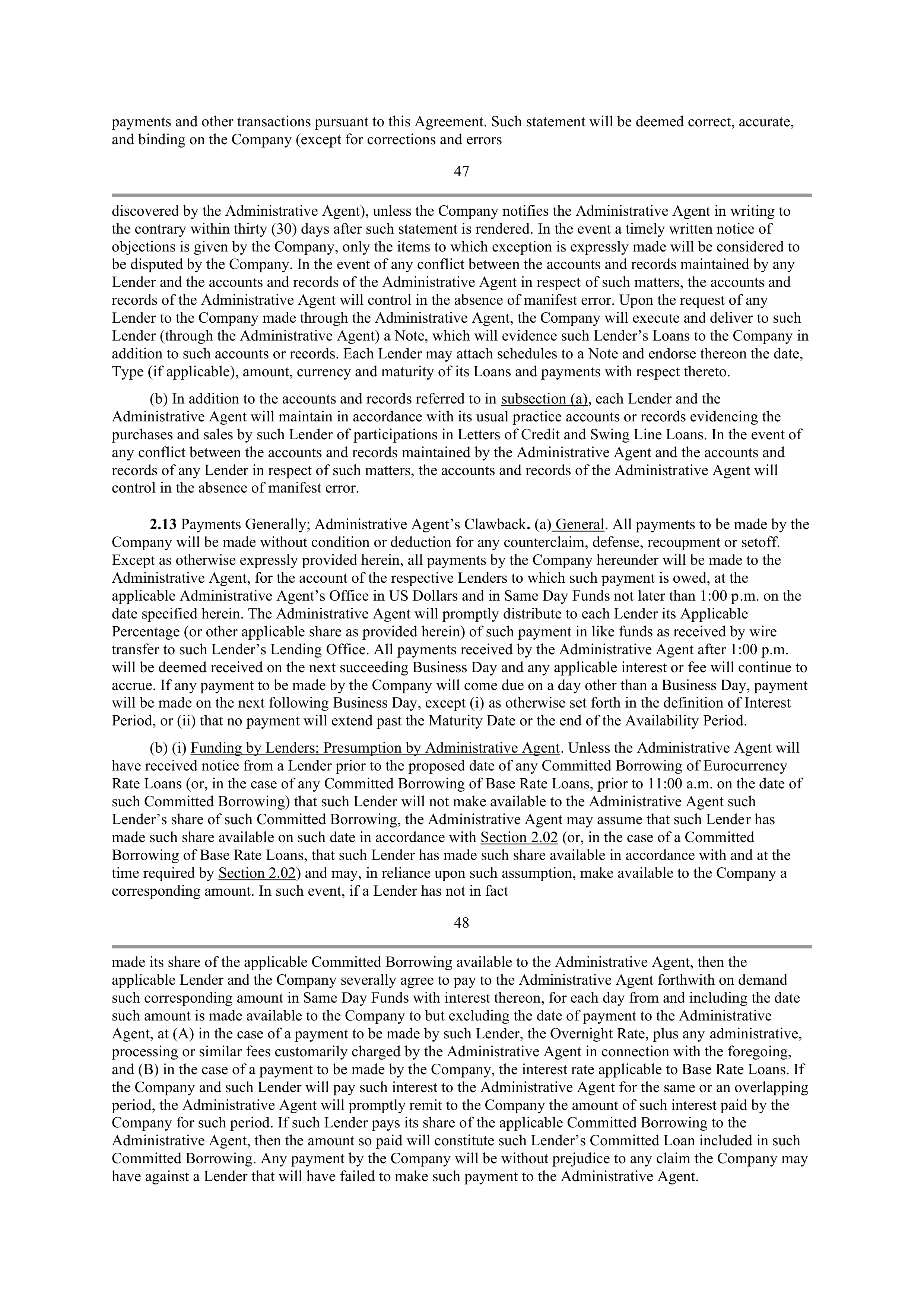 Starbucks Credit Agreement — page 38