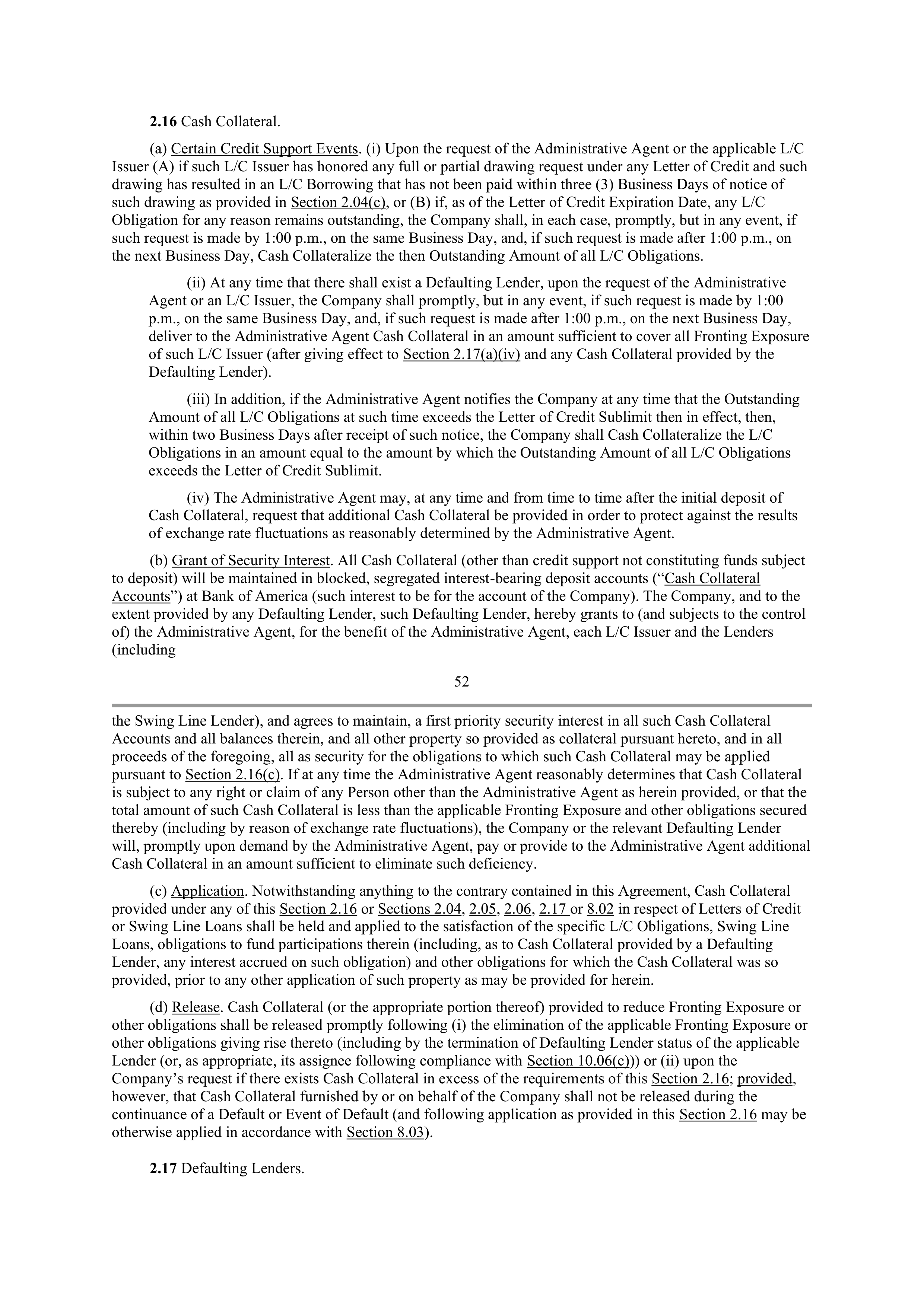 Starbucks Credit Agreement — page 41