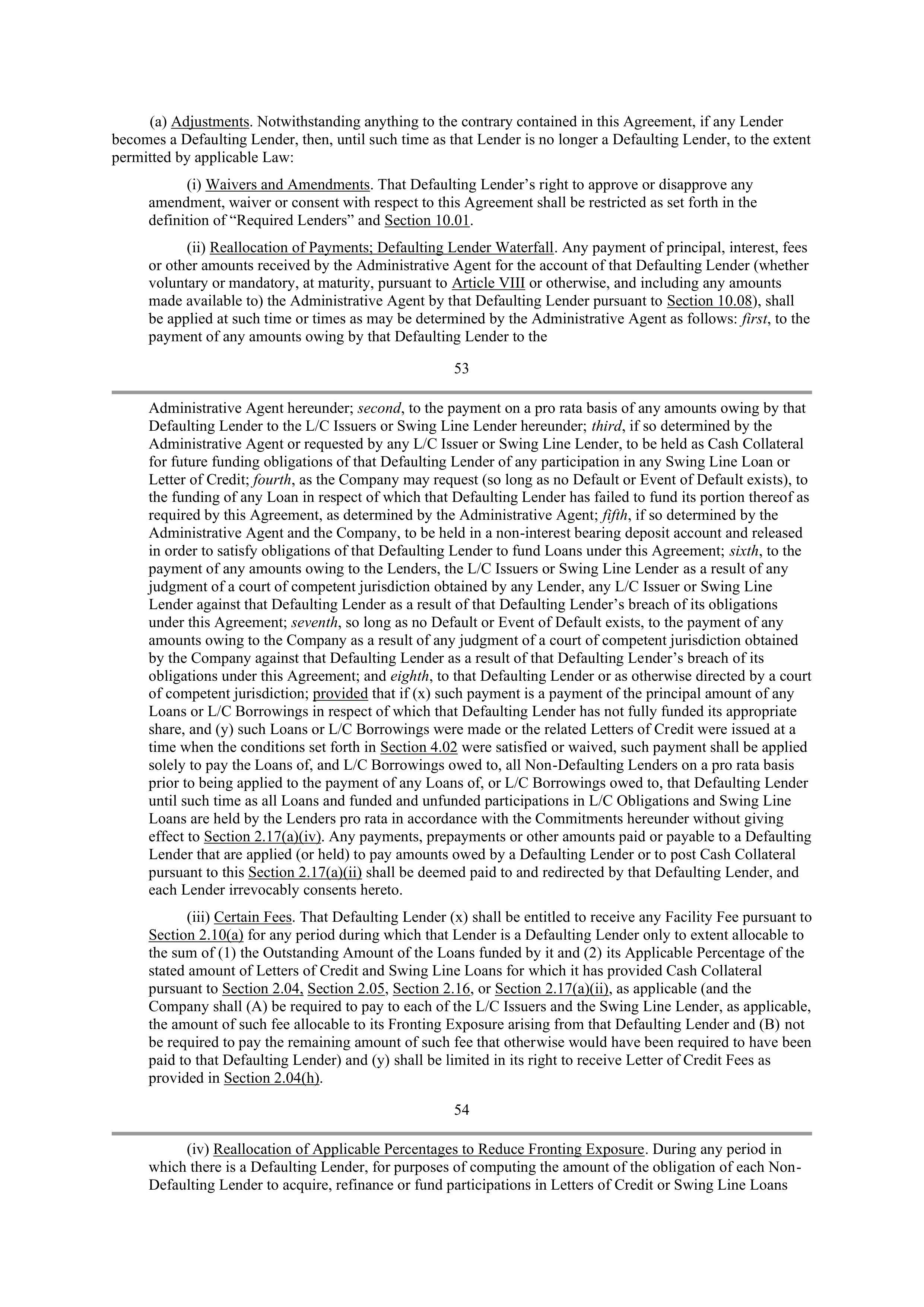 Starbucks Credit Agreement — page 42