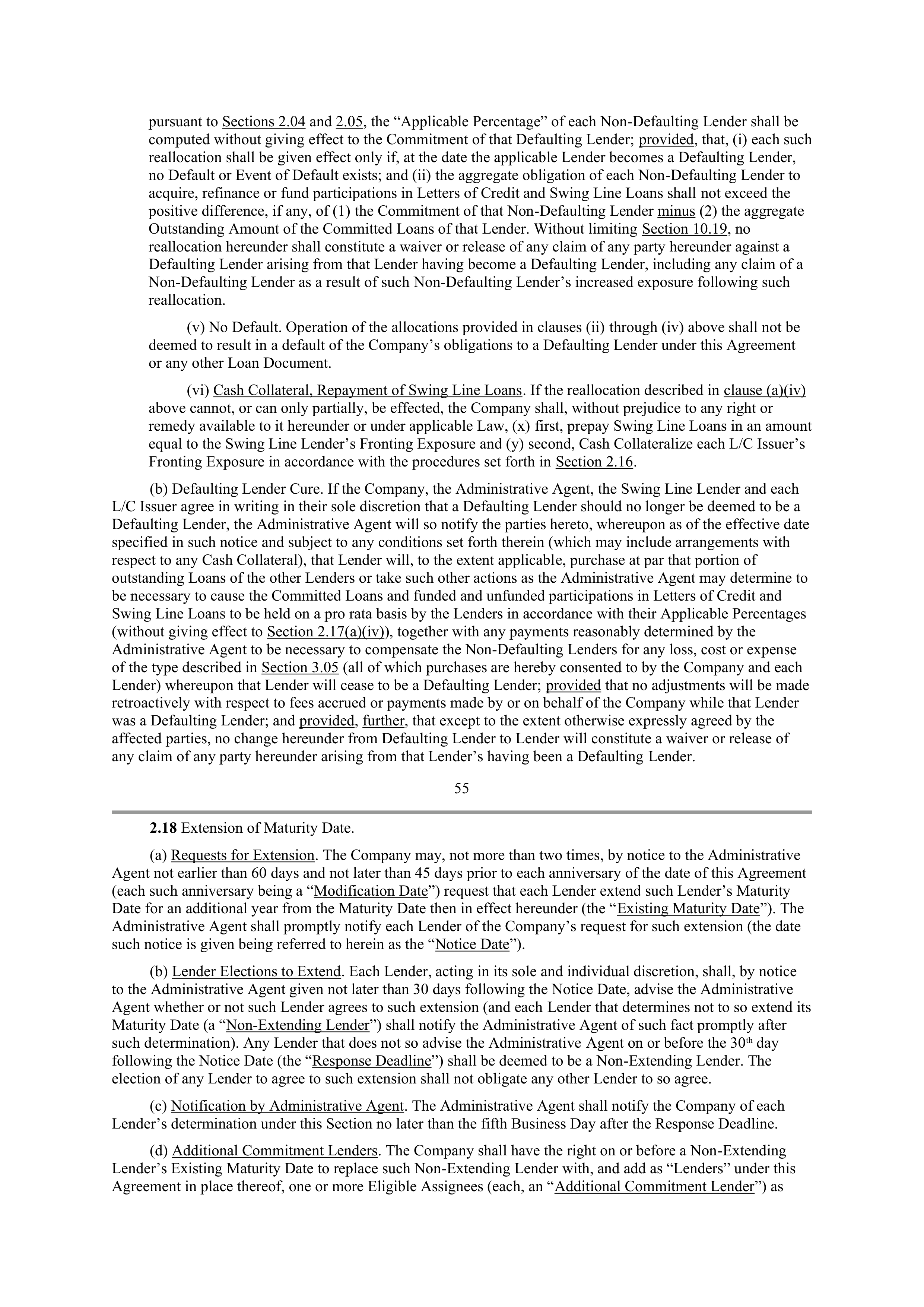 Starbucks Credit Agreement — page 43