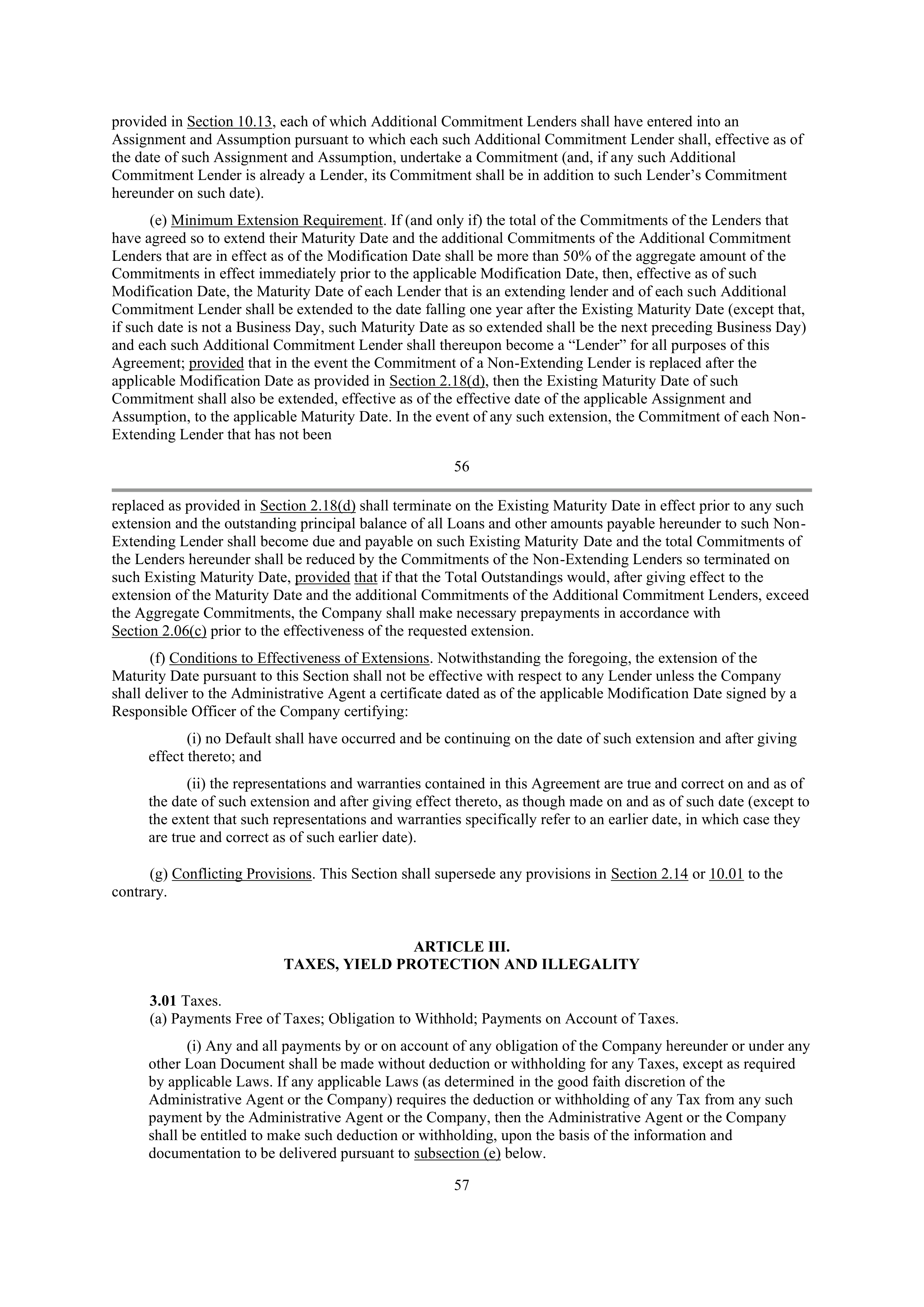 Starbucks Credit Agreement — page 44
