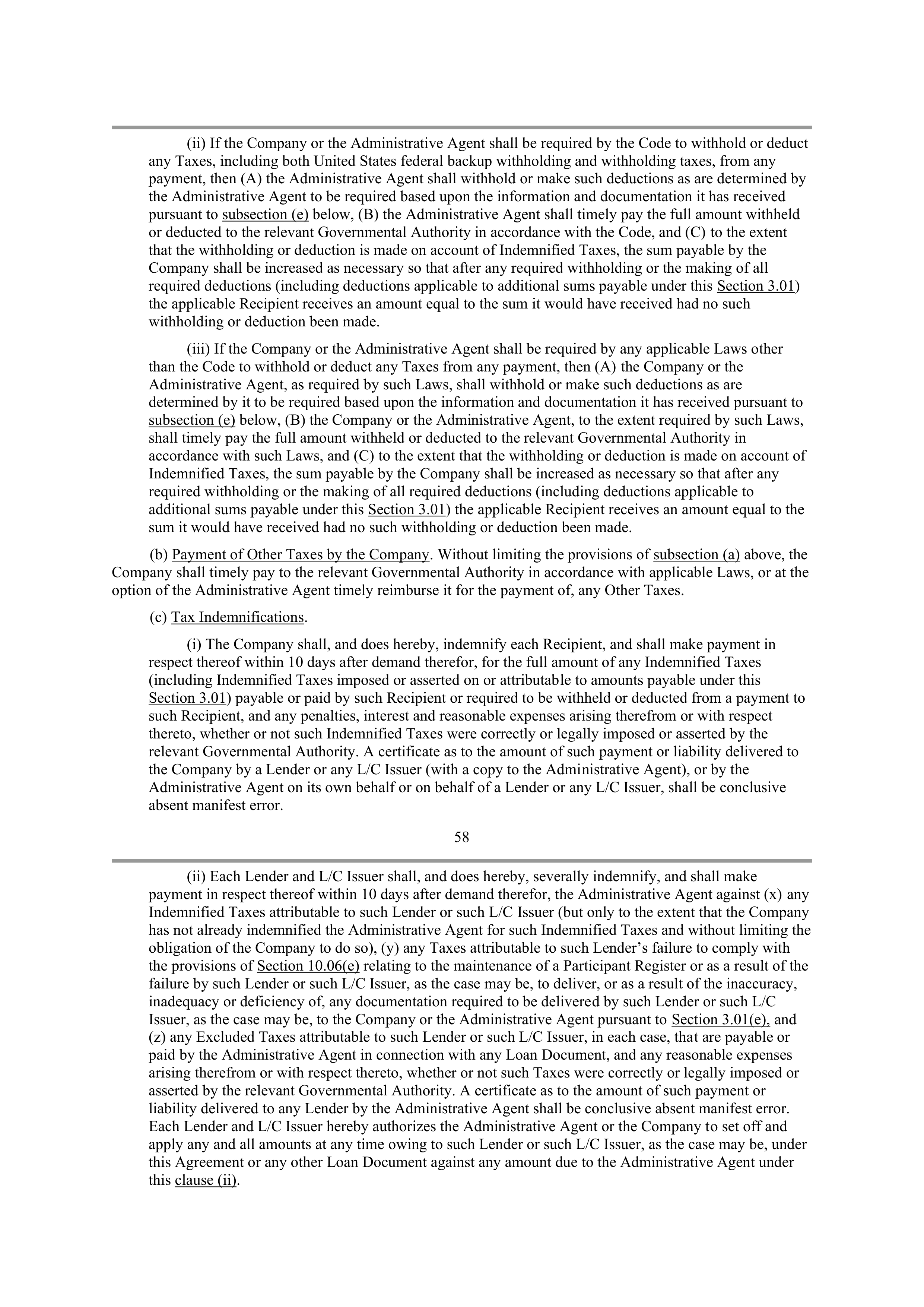 Starbucks Credit Agreement — page 45