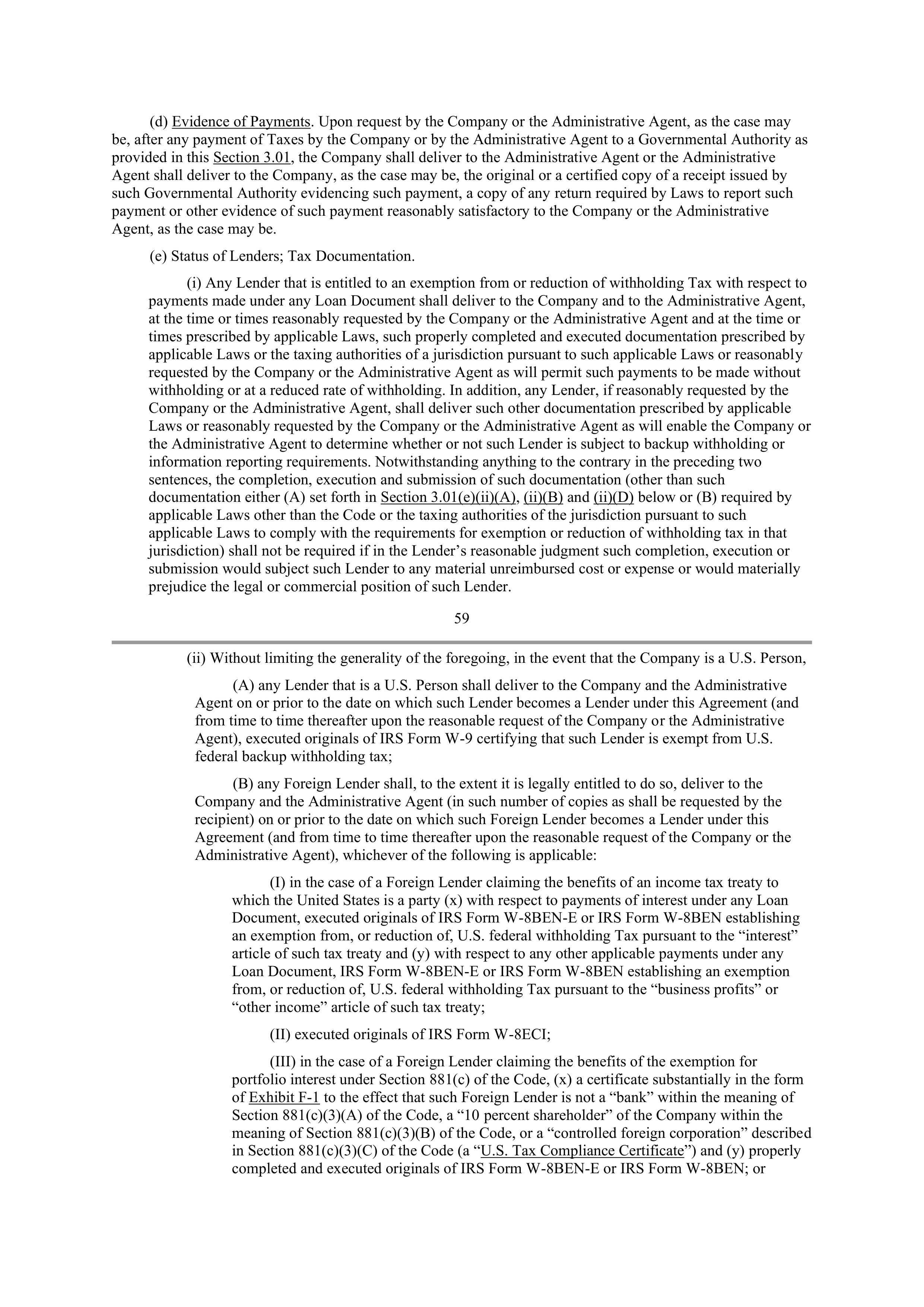 Starbucks Credit Agreement — page 46