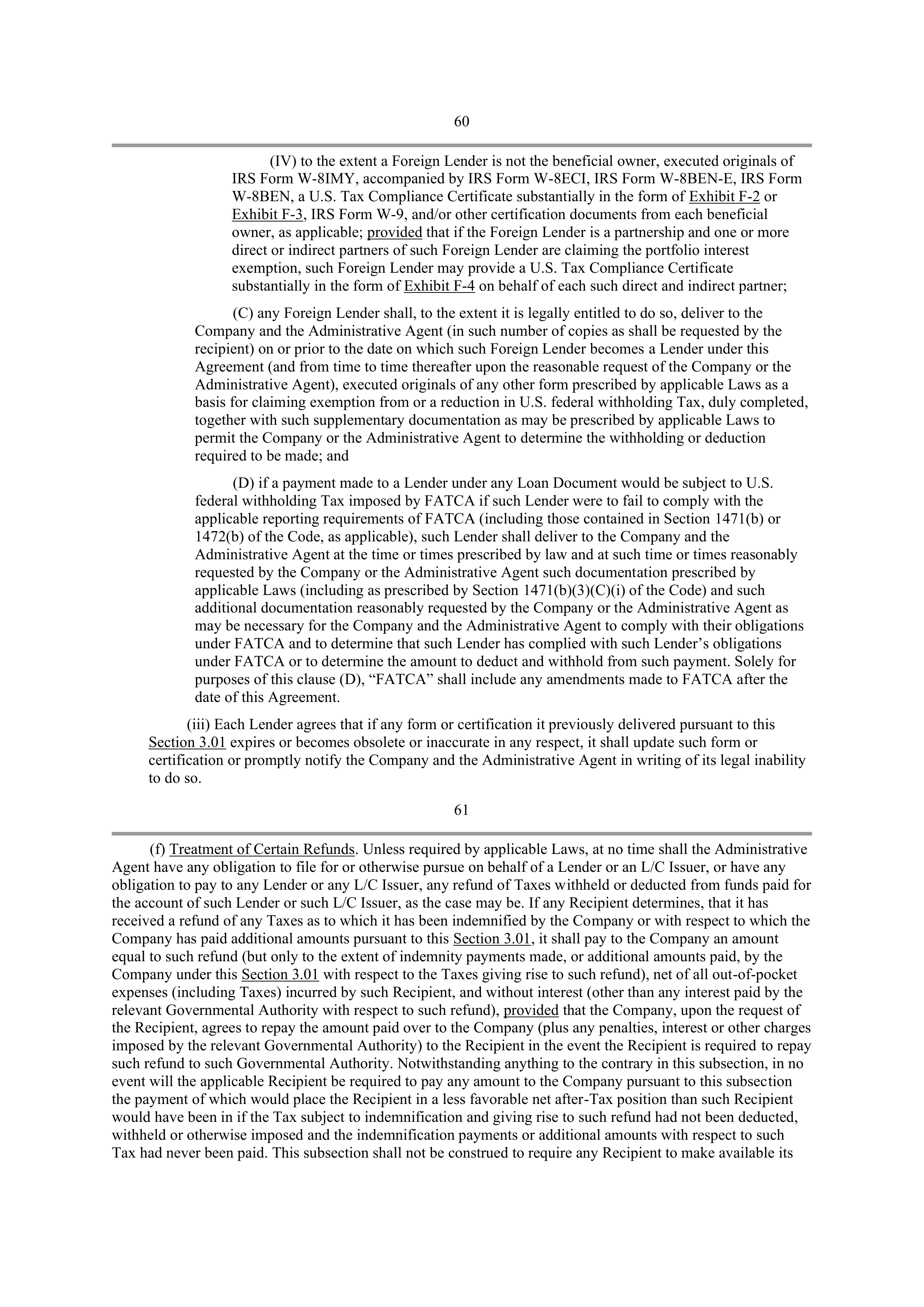 Starbucks Credit Agreement — page 47