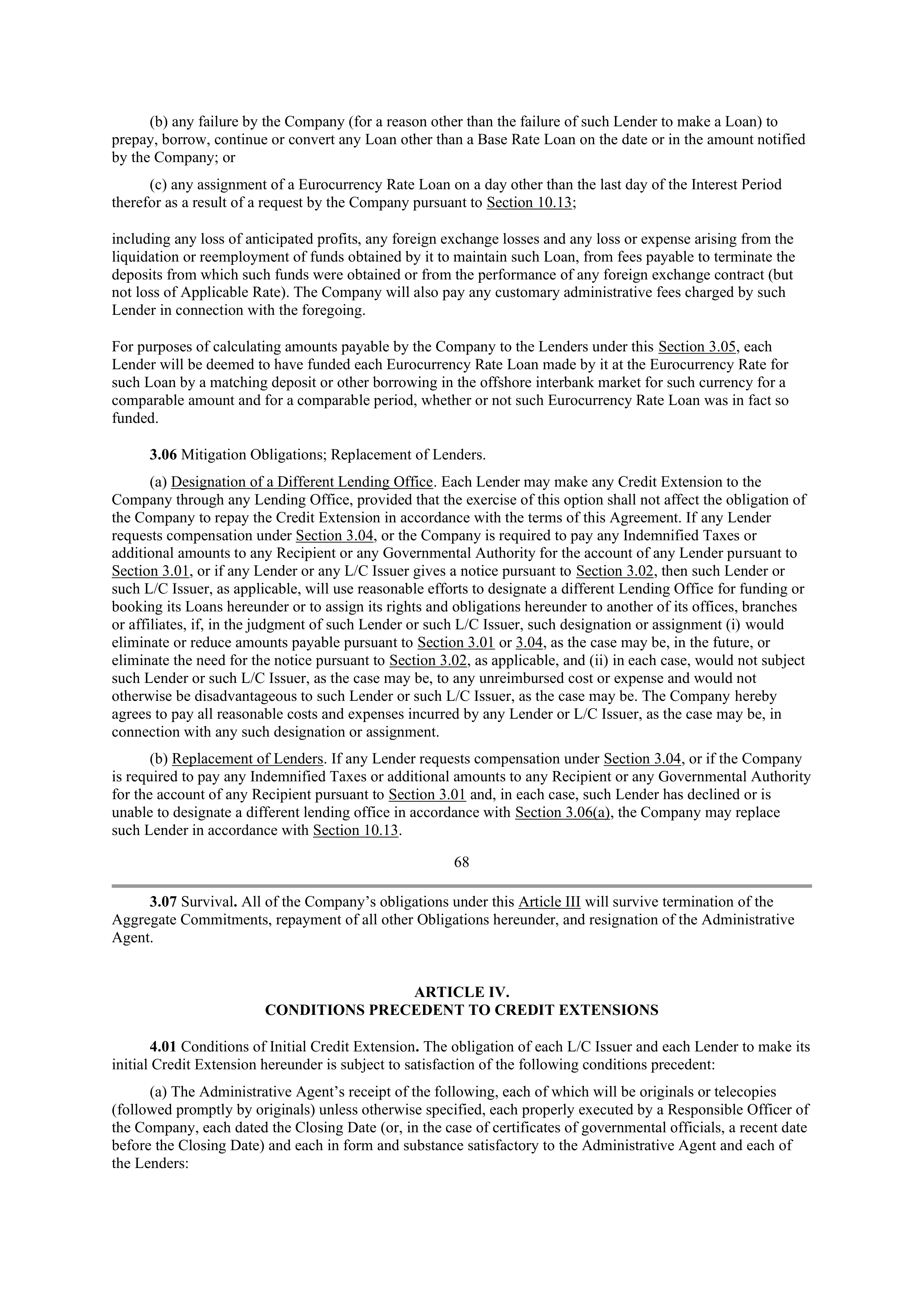 Starbucks Credit Agreement — page 52