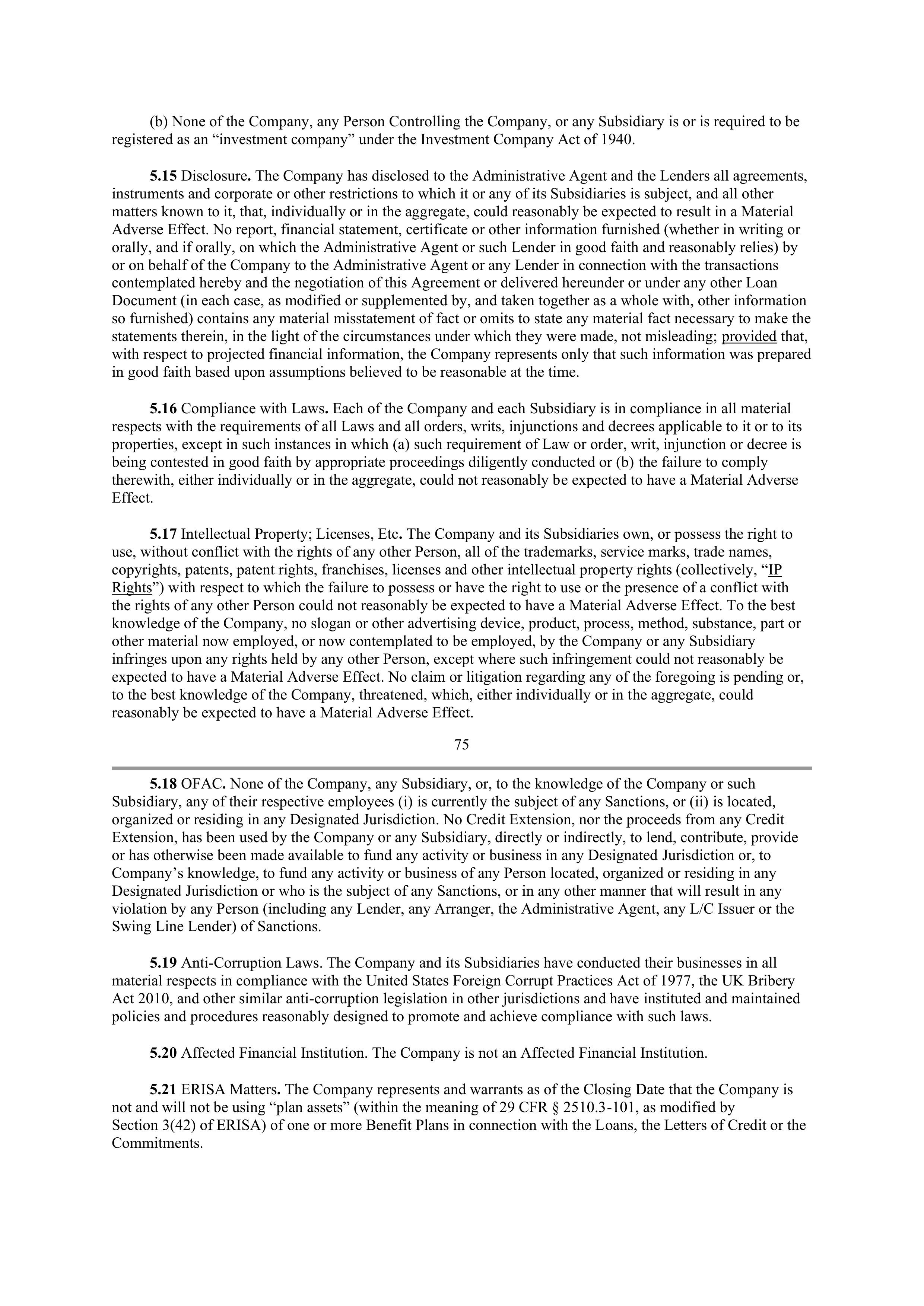Starbucks Credit Agreement — page 57