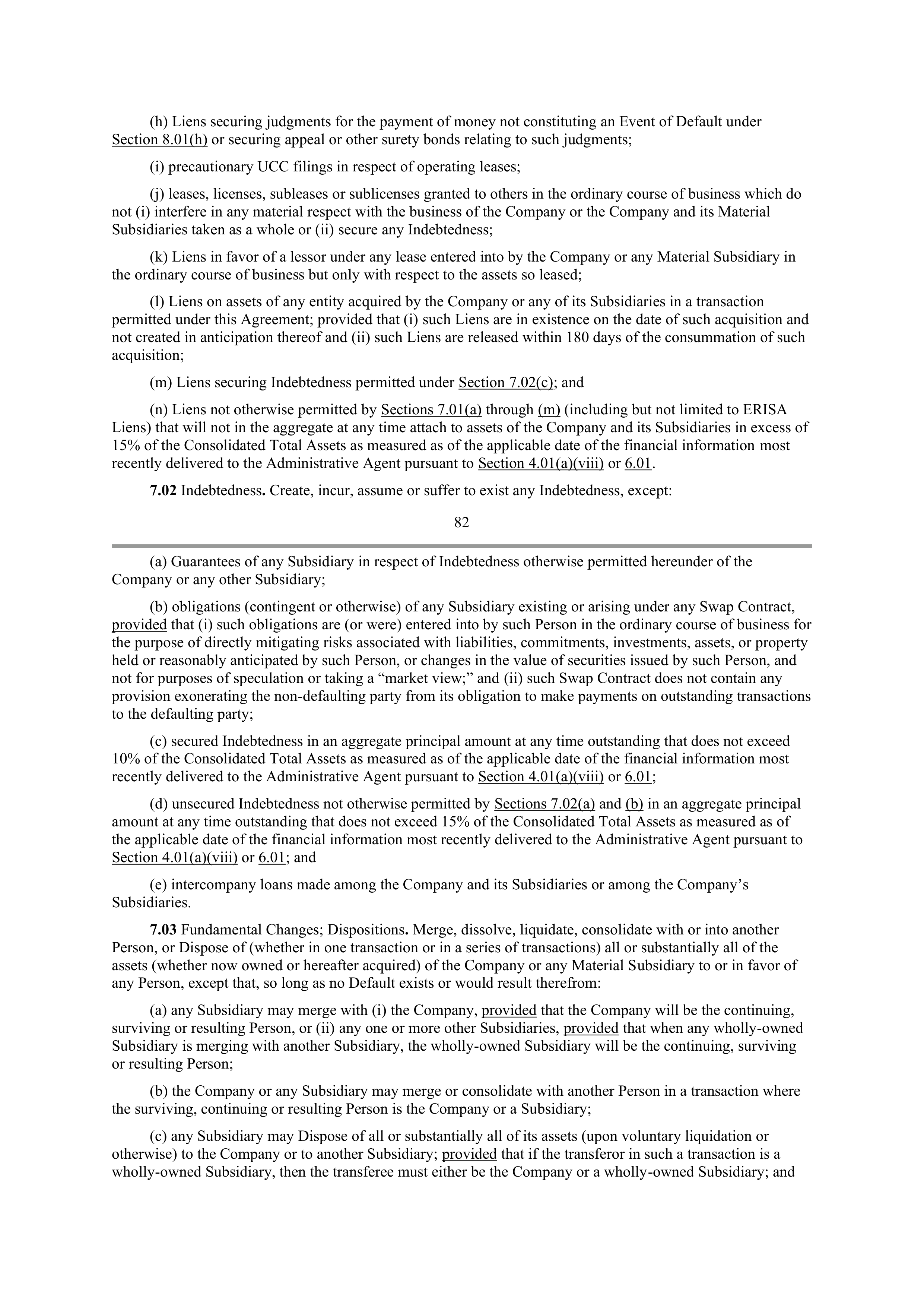 Starbucks Credit Agreement — page 62
