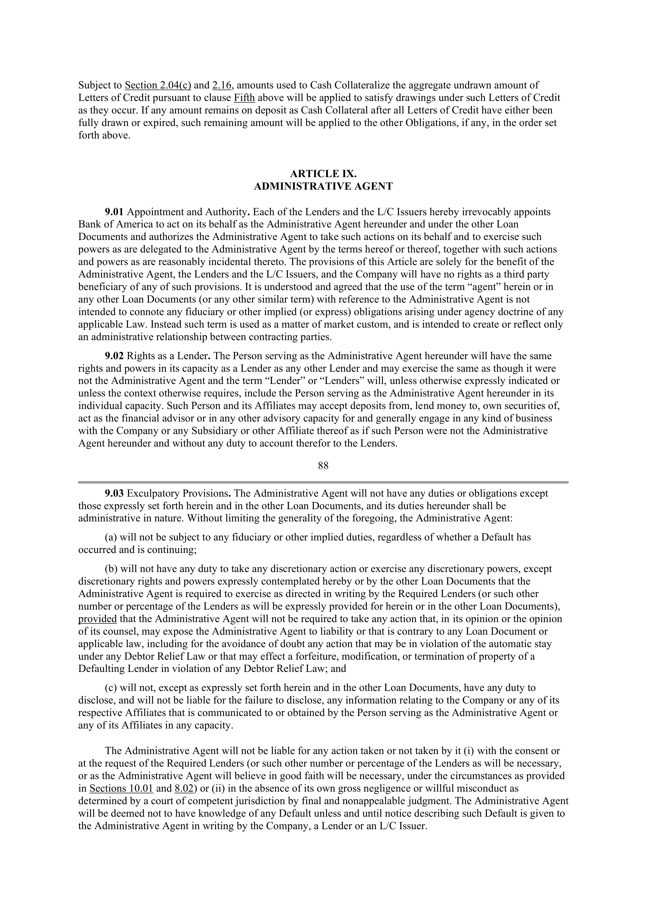 Starbucks Credit Agreement — page 66