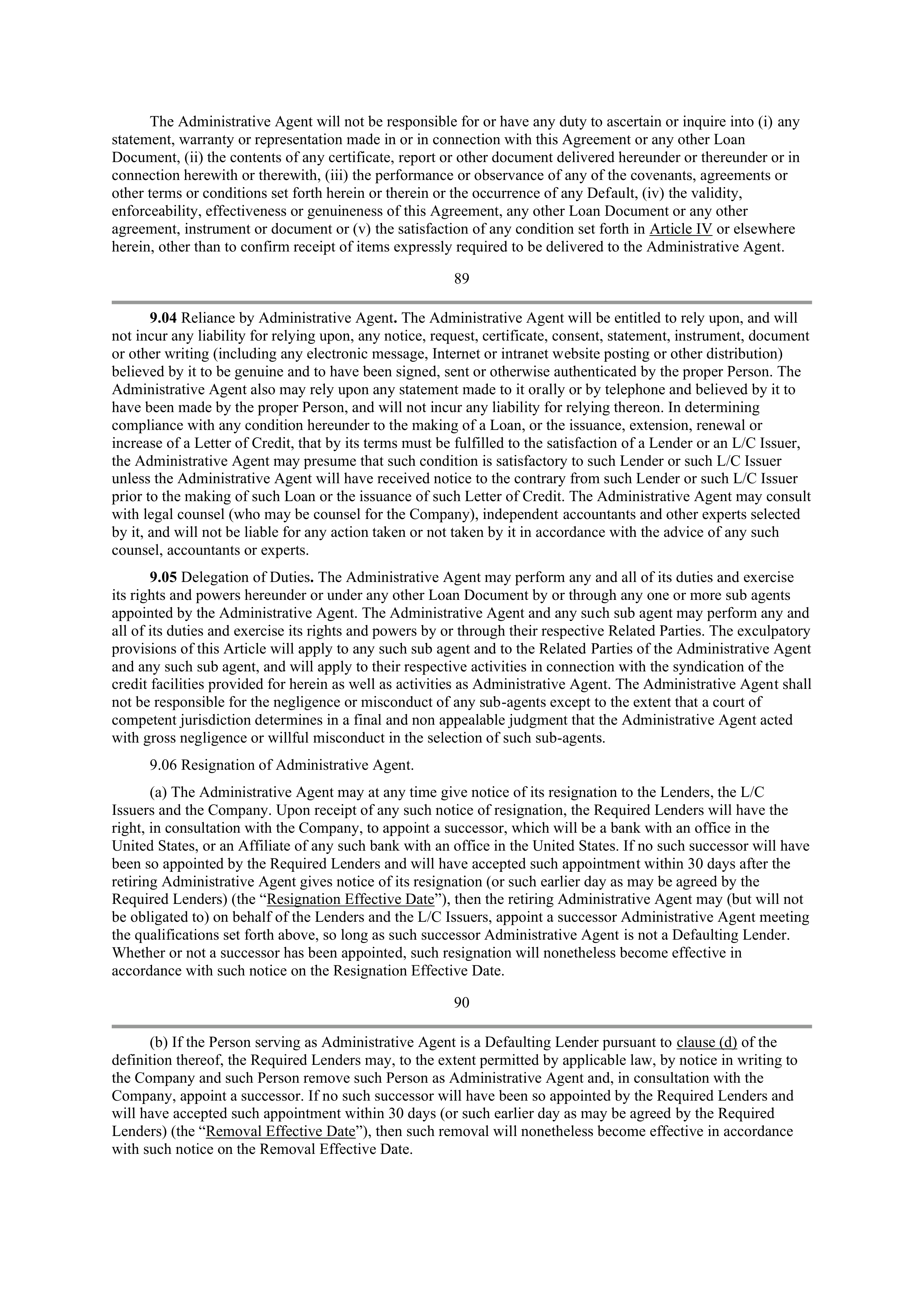 Starbucks Credit Agreement — page 67