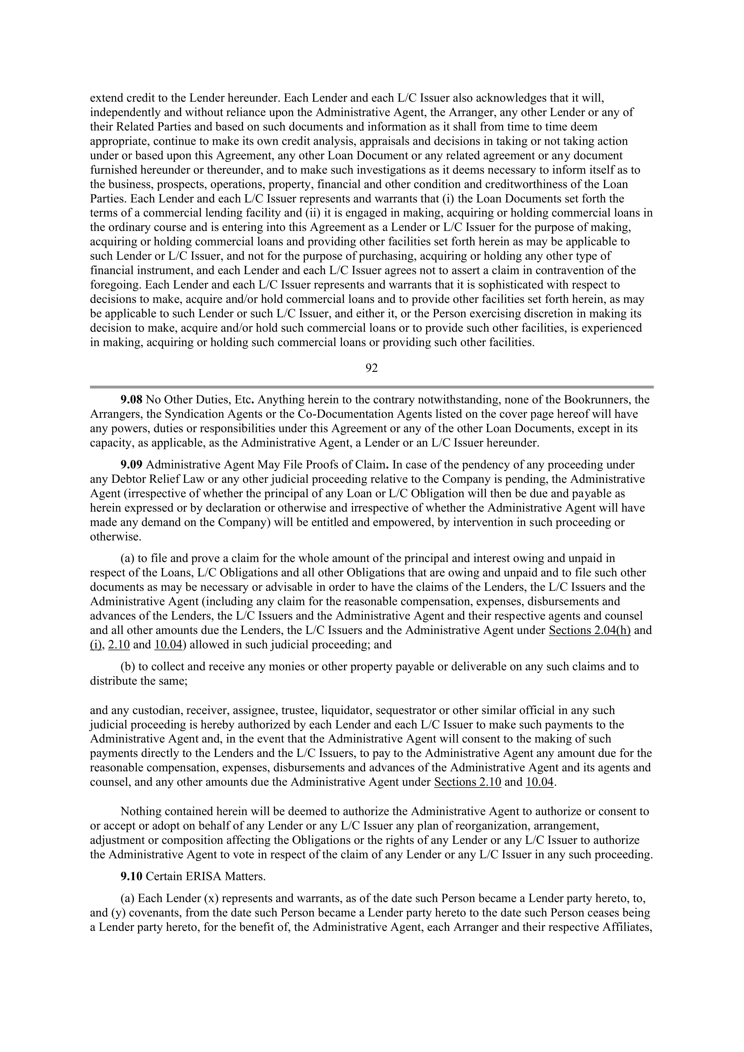 Starbucks Credit Agreement — page 69