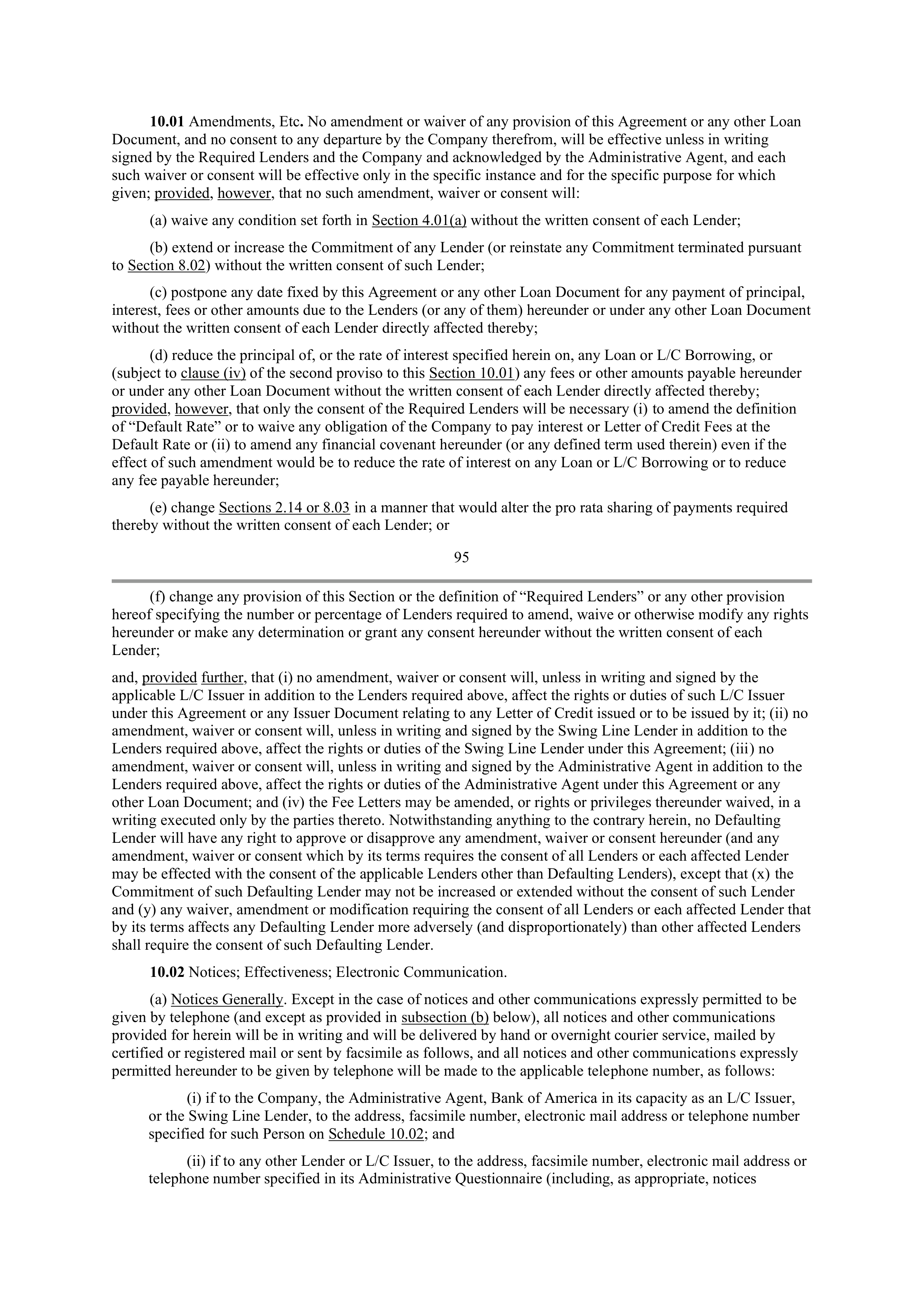 Starbucks Credit Agreement — page 71