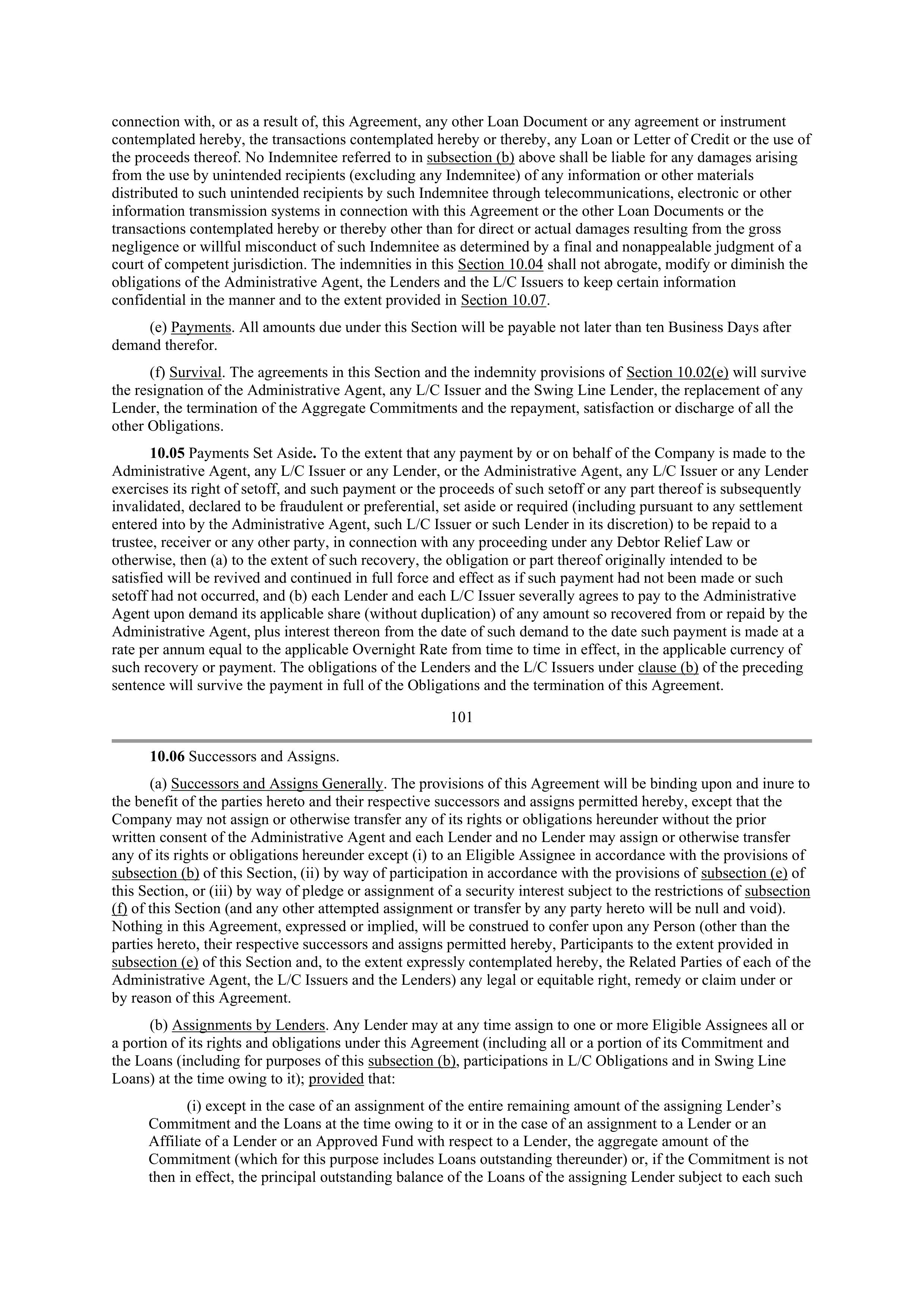 Starbucks Credit Agreement — page 75
