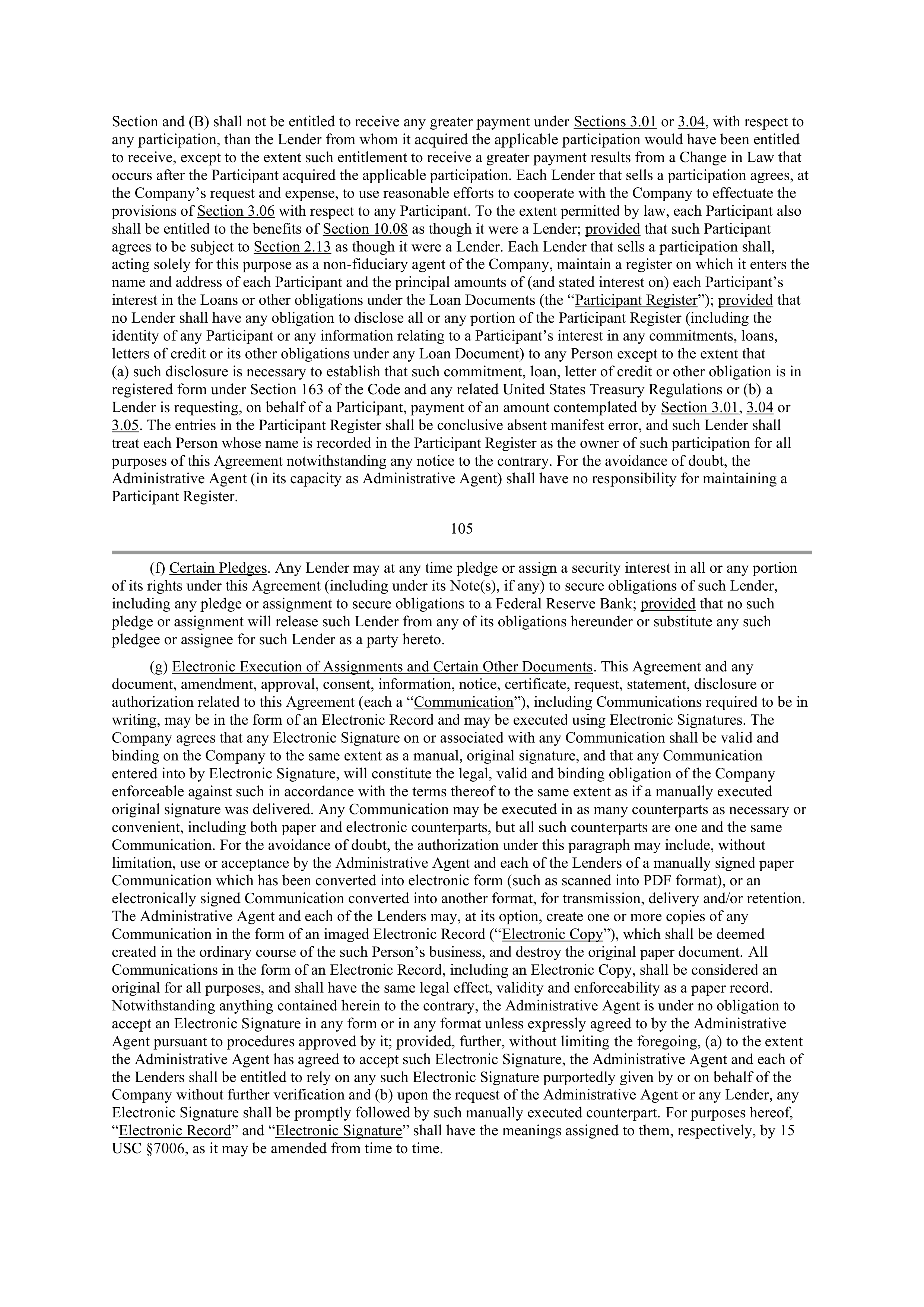 Starbucks Credit Agreement — page 78