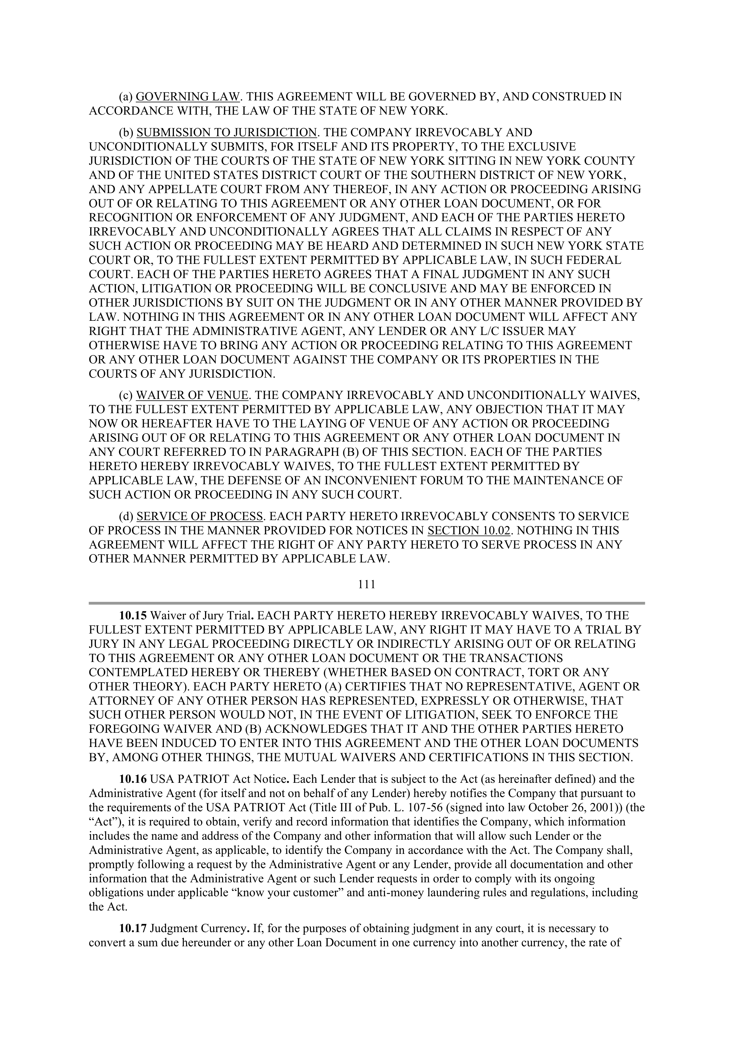 Starbucks Credit Agreement — page 82