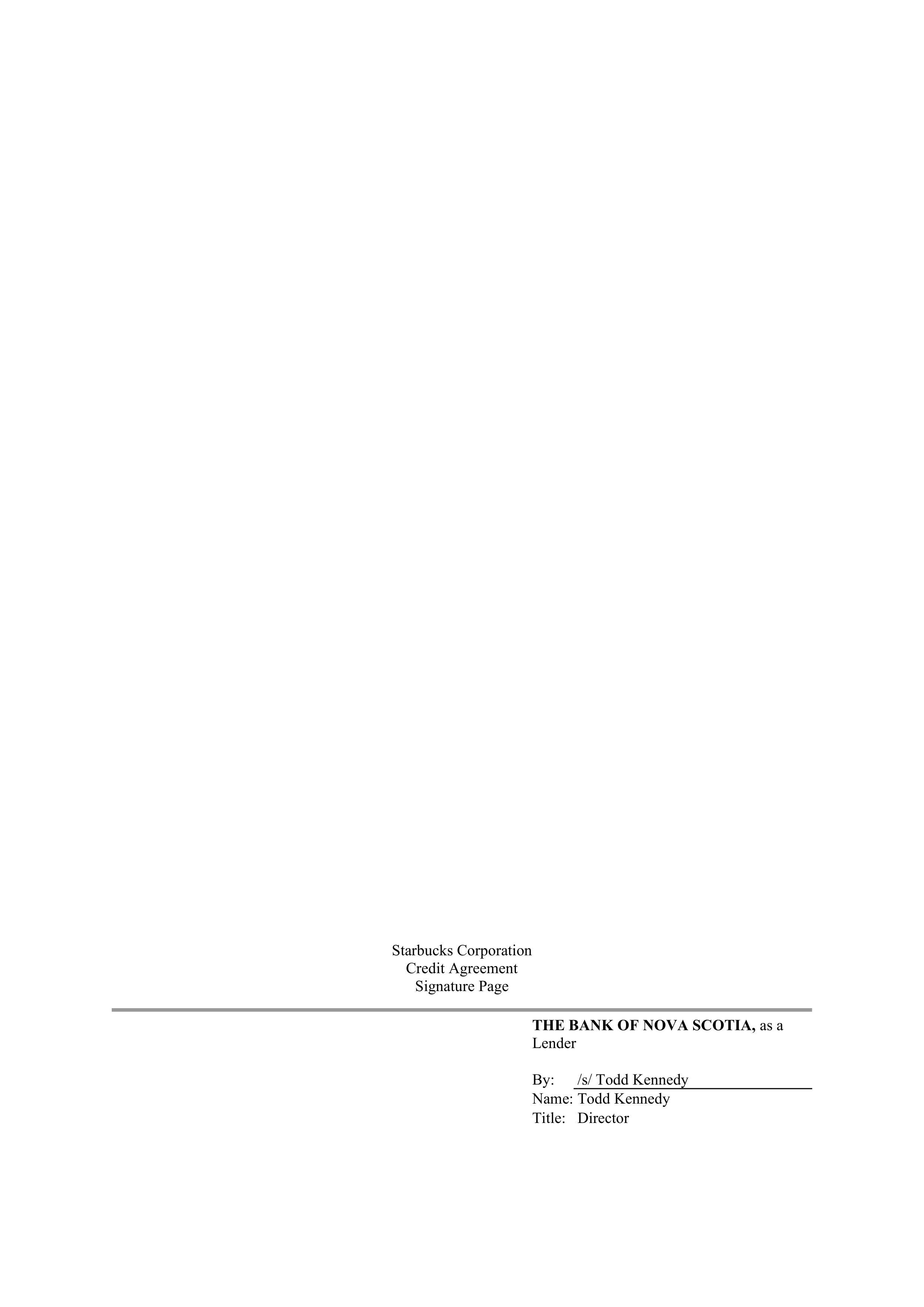 Starbucks Credit Agreement — page 92