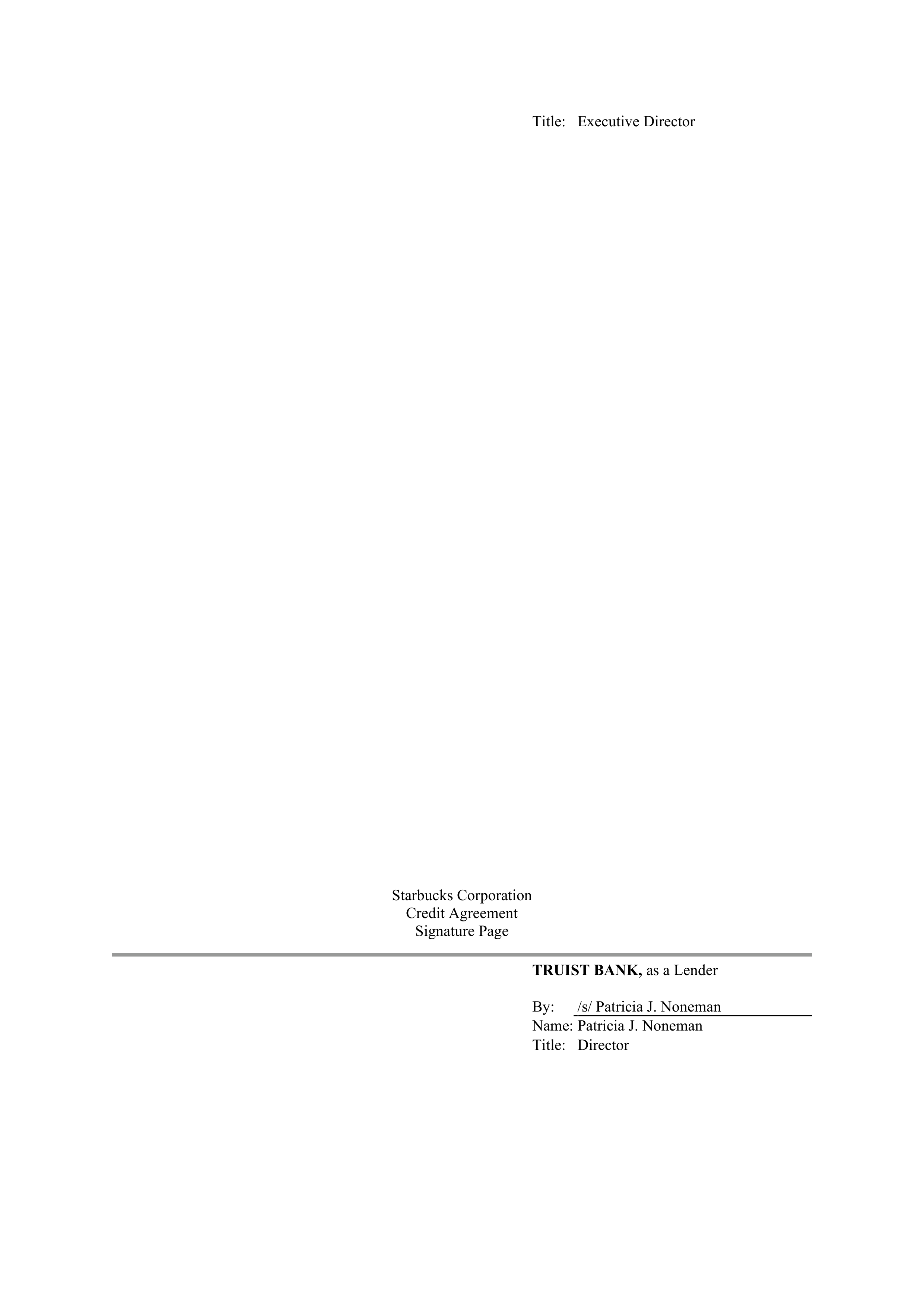 Starbucks Credit Agreement — page 97