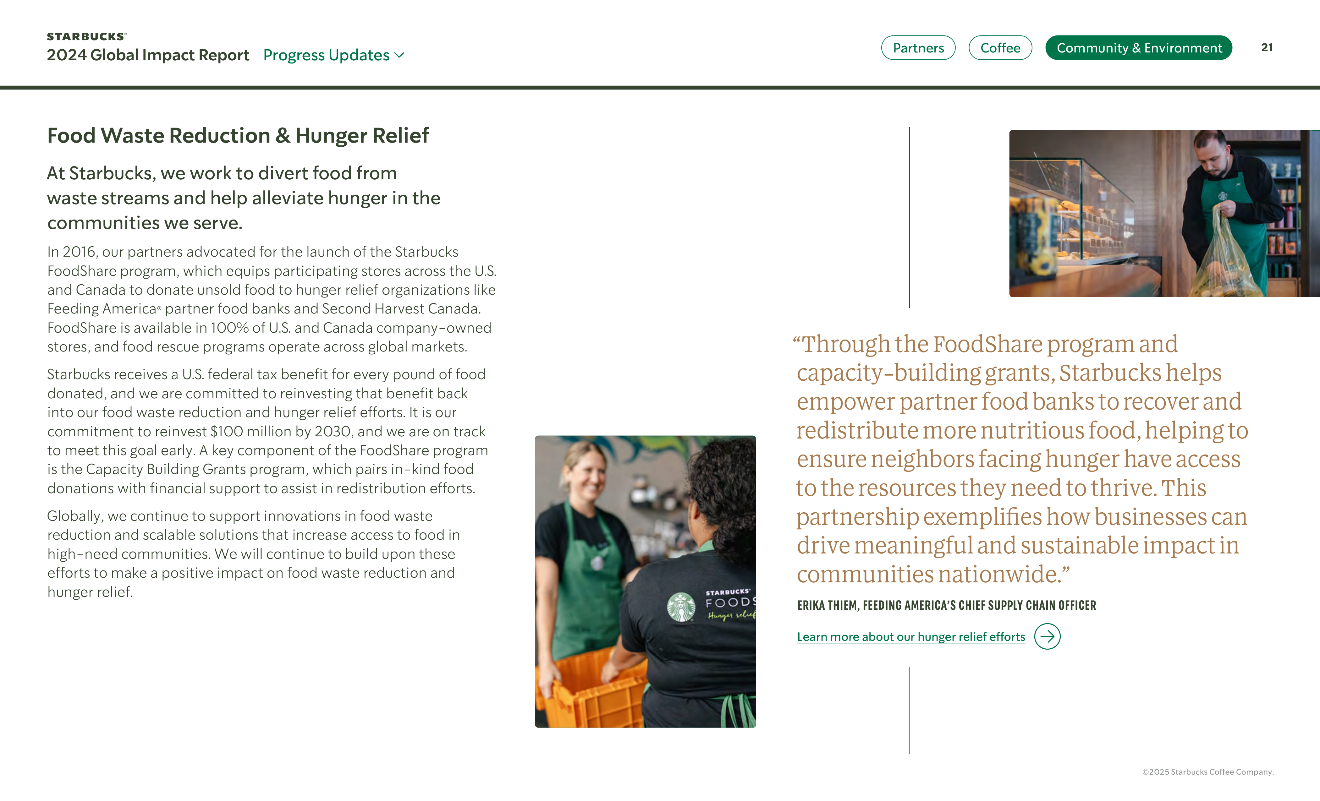 Starbucks Global Impact Report — page 21