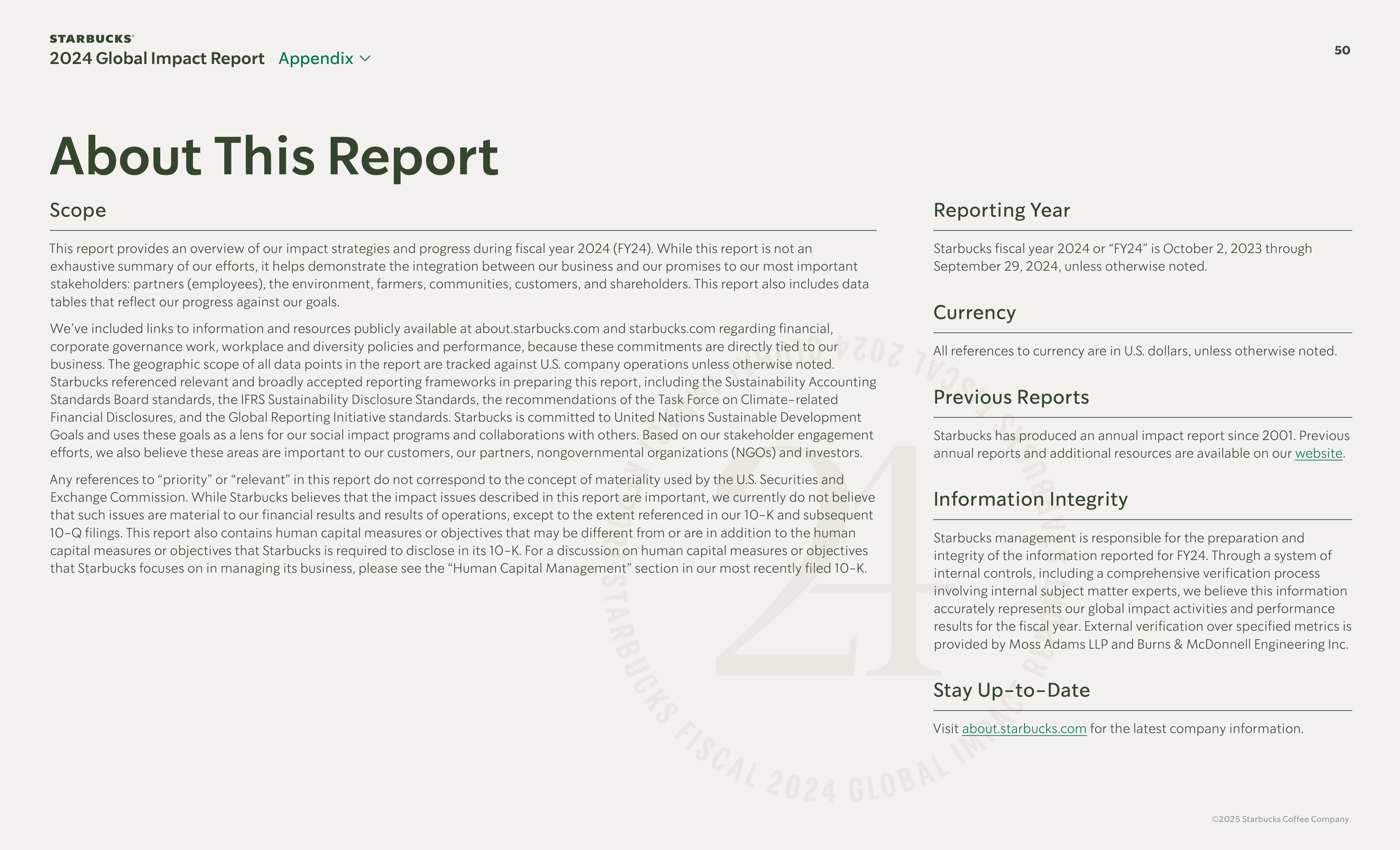 Starbucks Global Impact Report — page 50