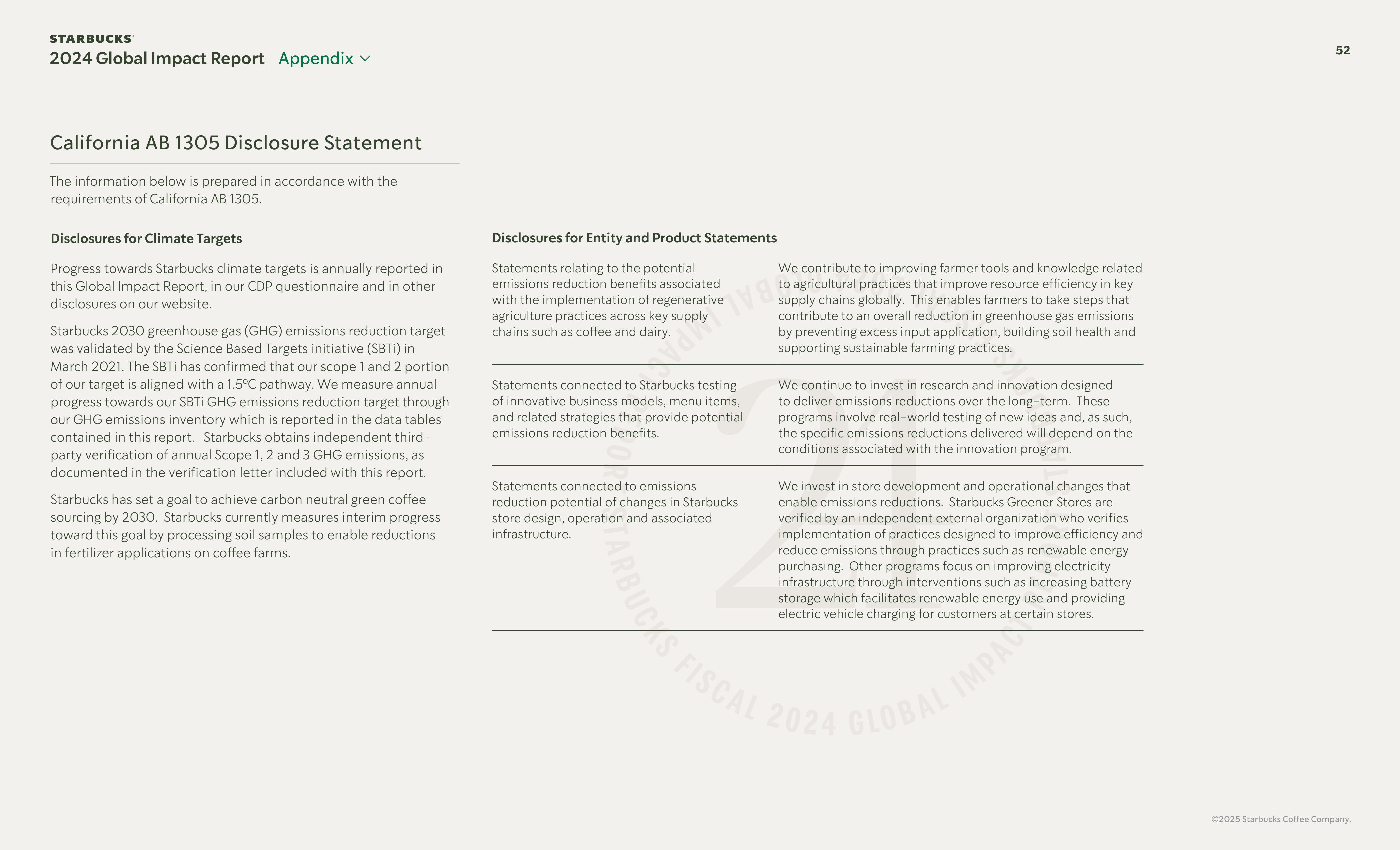 Starbucks Global Impact Report — page 52