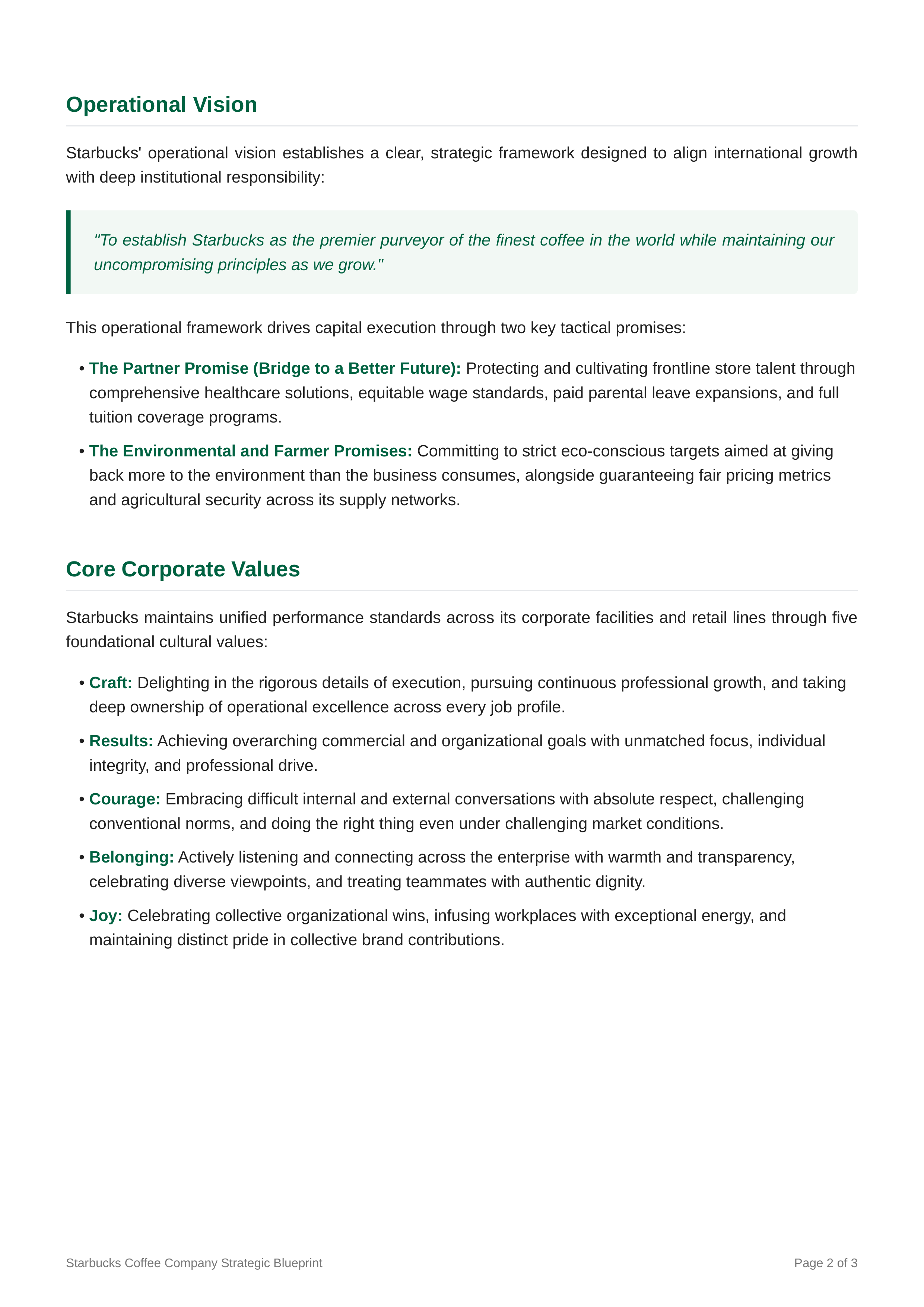 Starbucks Mission Statement — page 2