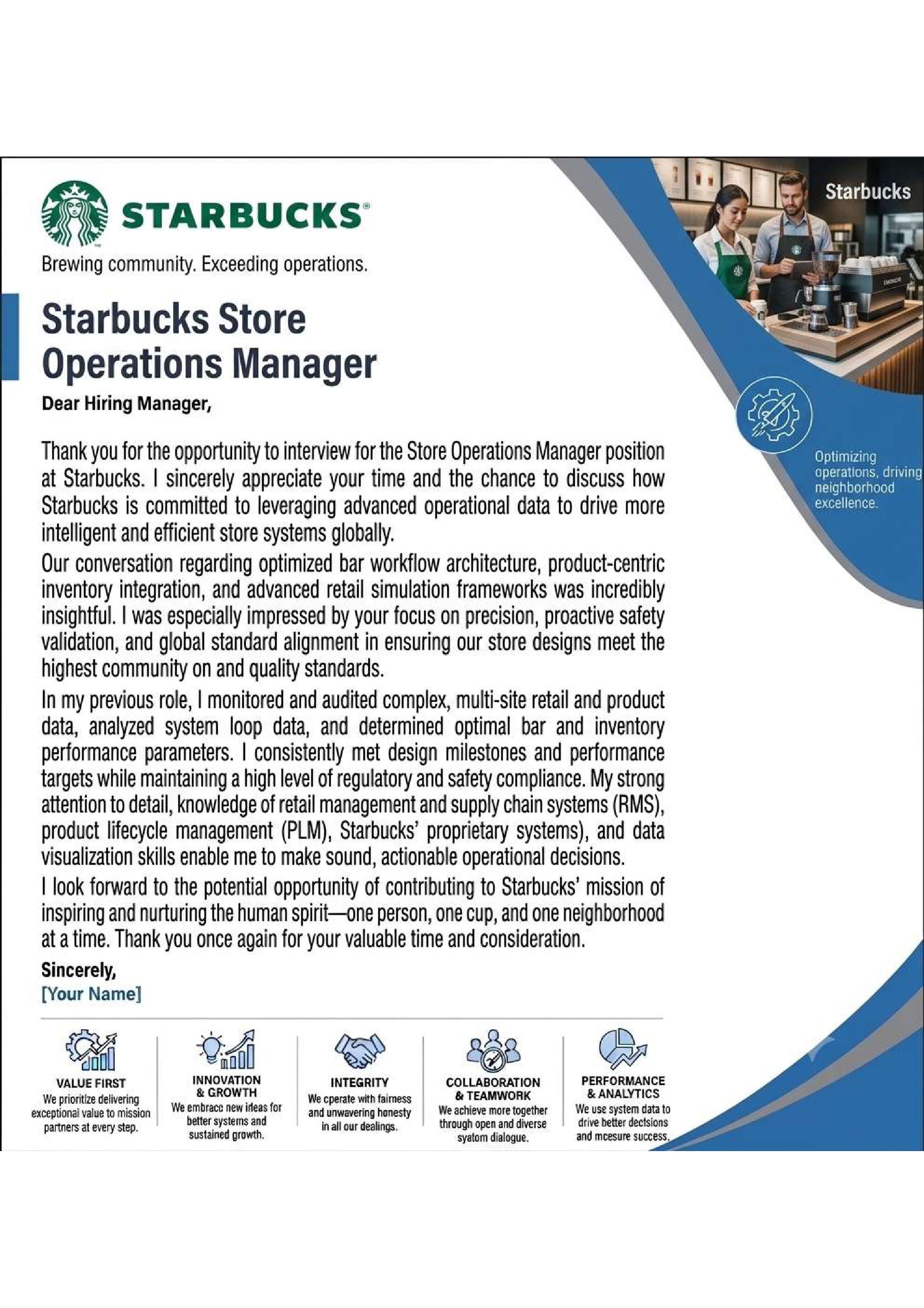 Starbucks Store Operations Manager — page 1