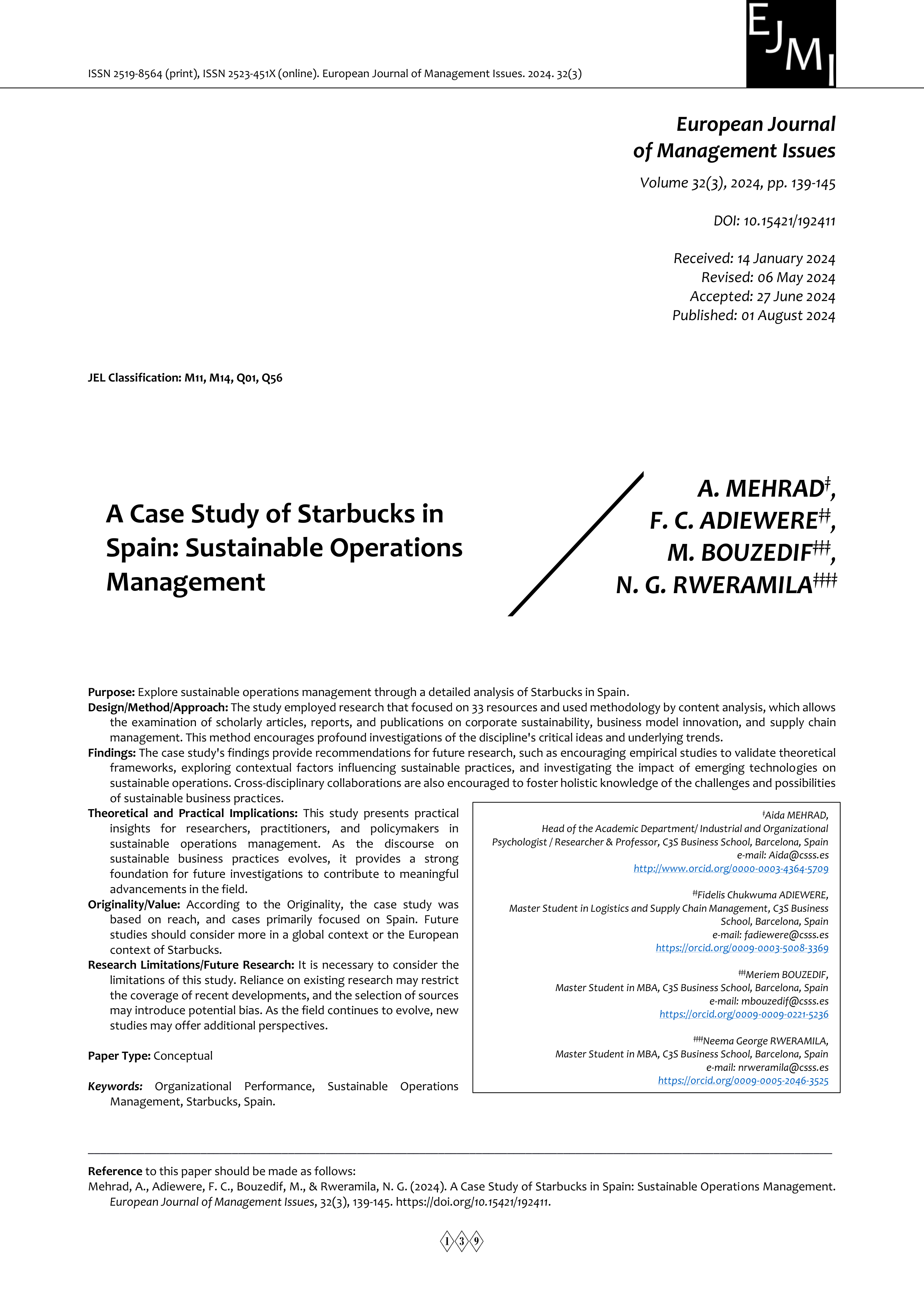 Starbucks Sustainability Report — page 1