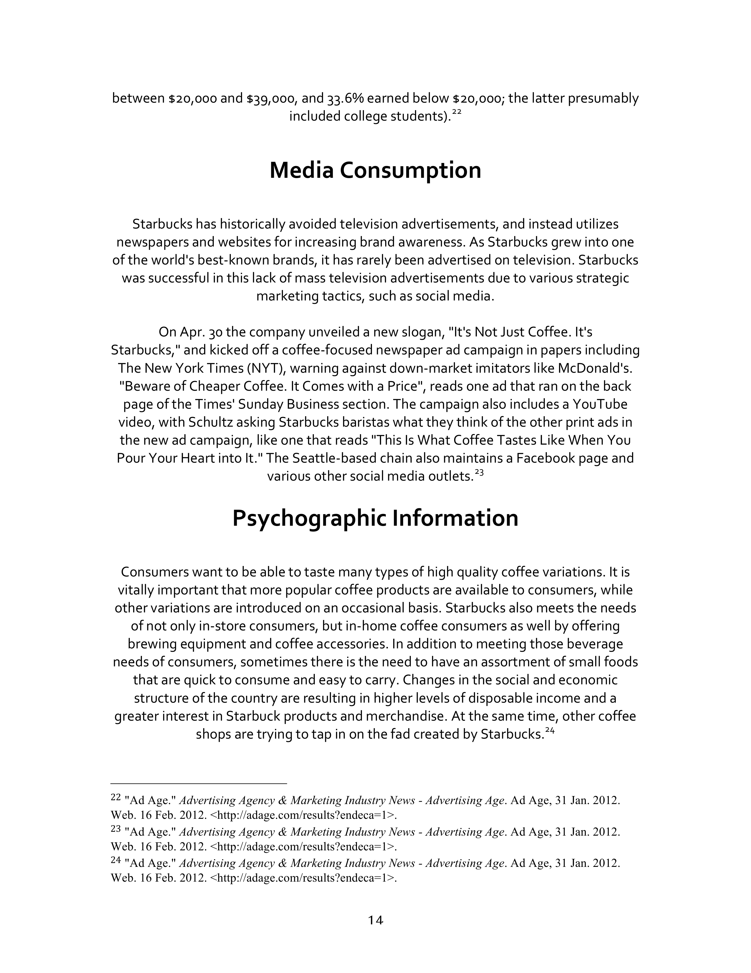 Starbucks SWOT Analysis  — page 14