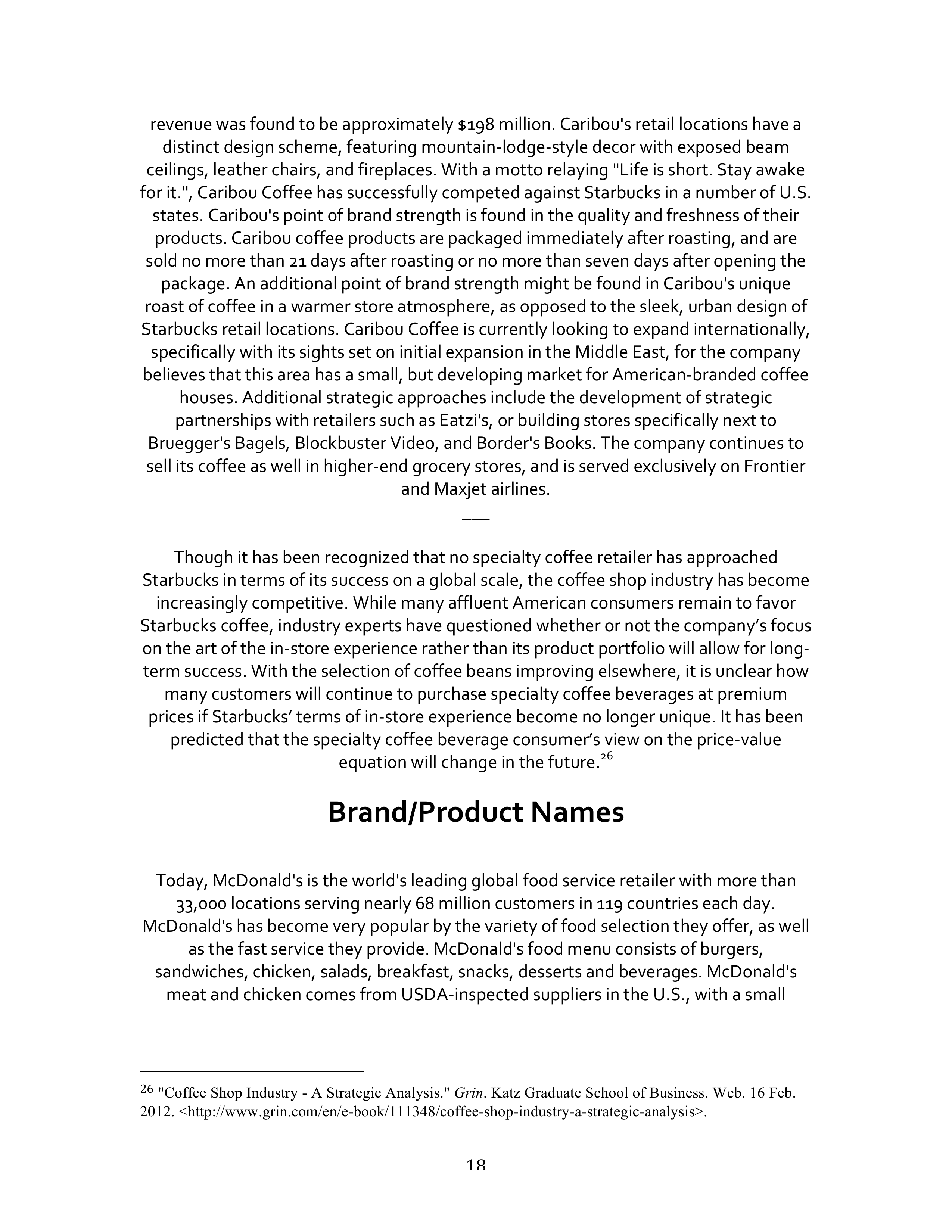 Starbucks SWOT Analysis  — page 18