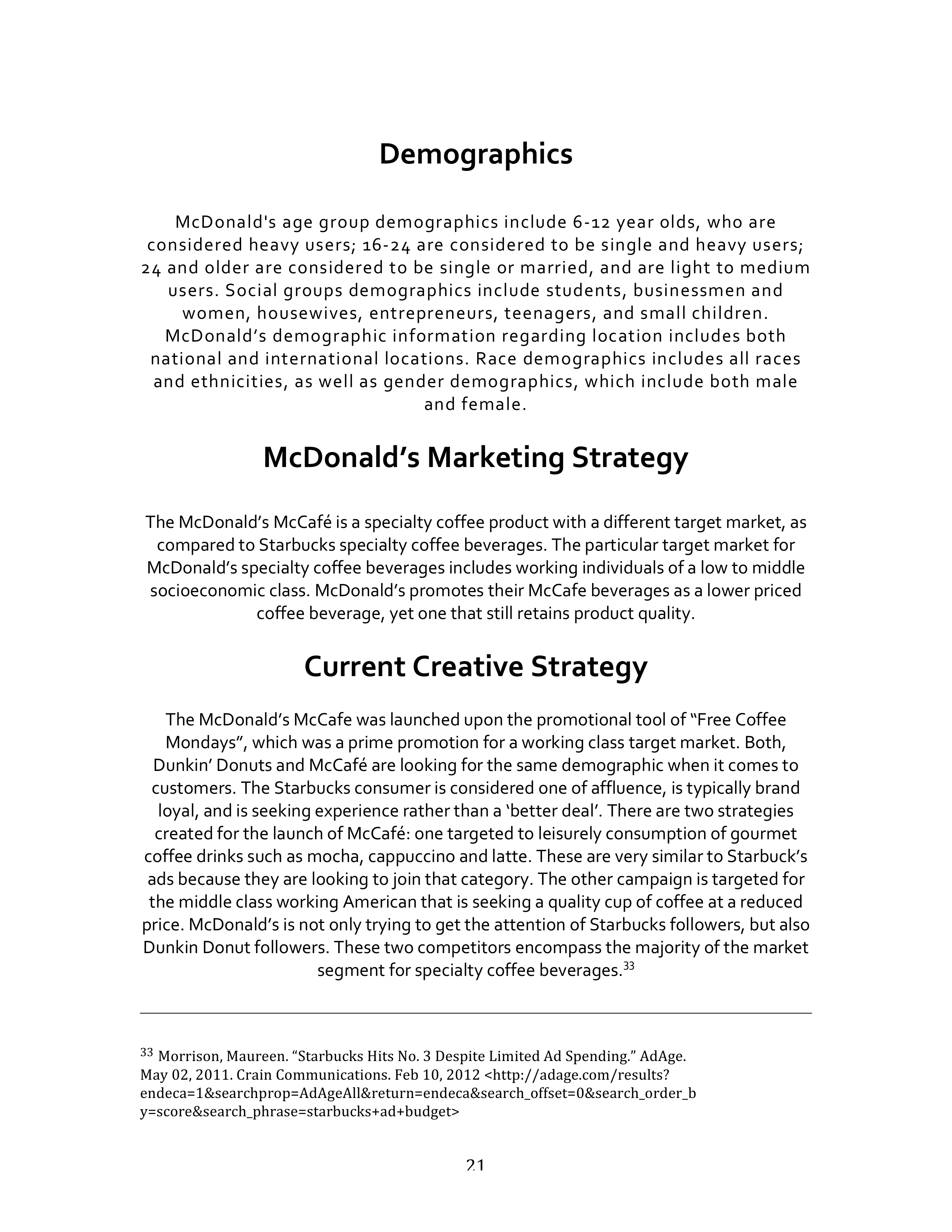 Starbucks SWOT Analysis  — page 21