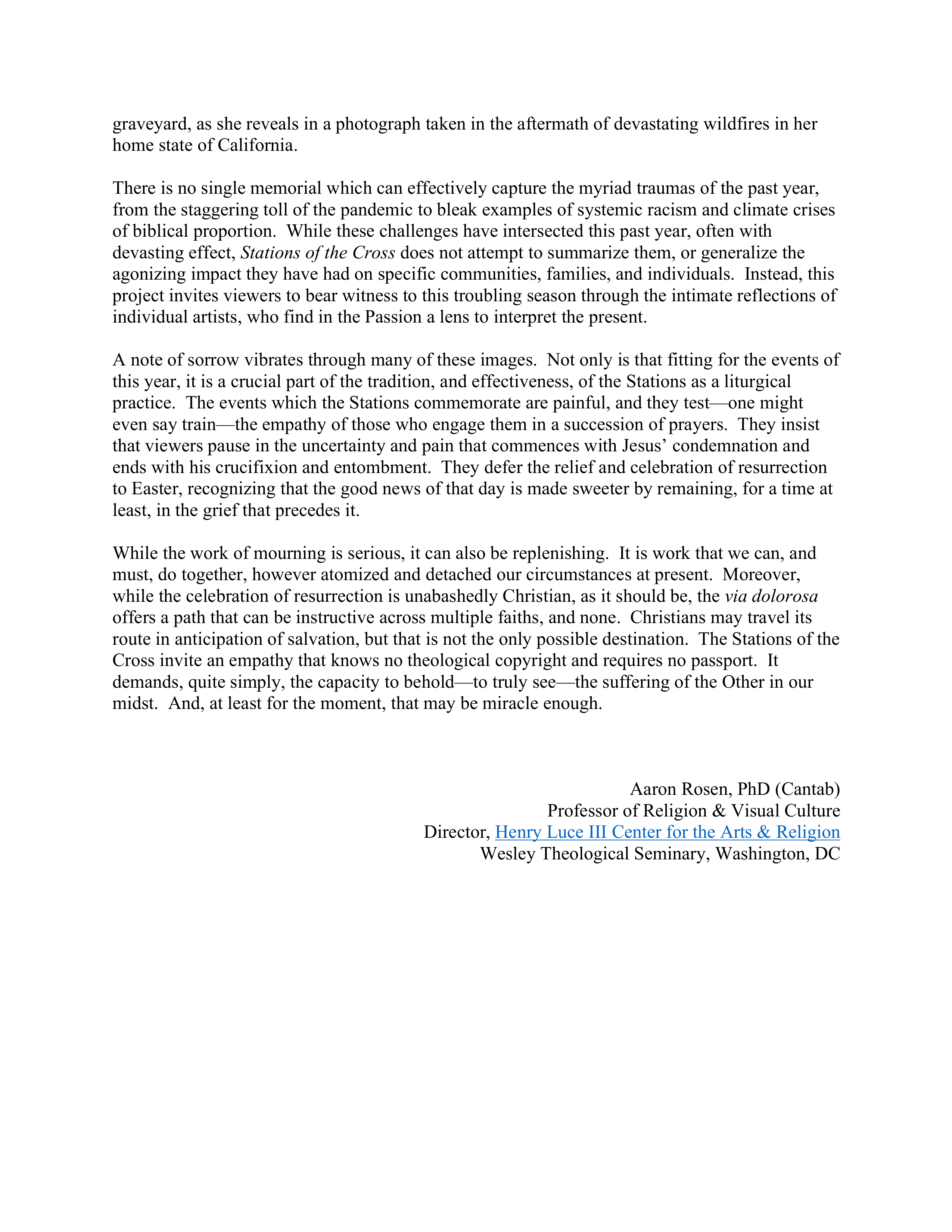 Stations of the Cross Curatorial Statement — page 2