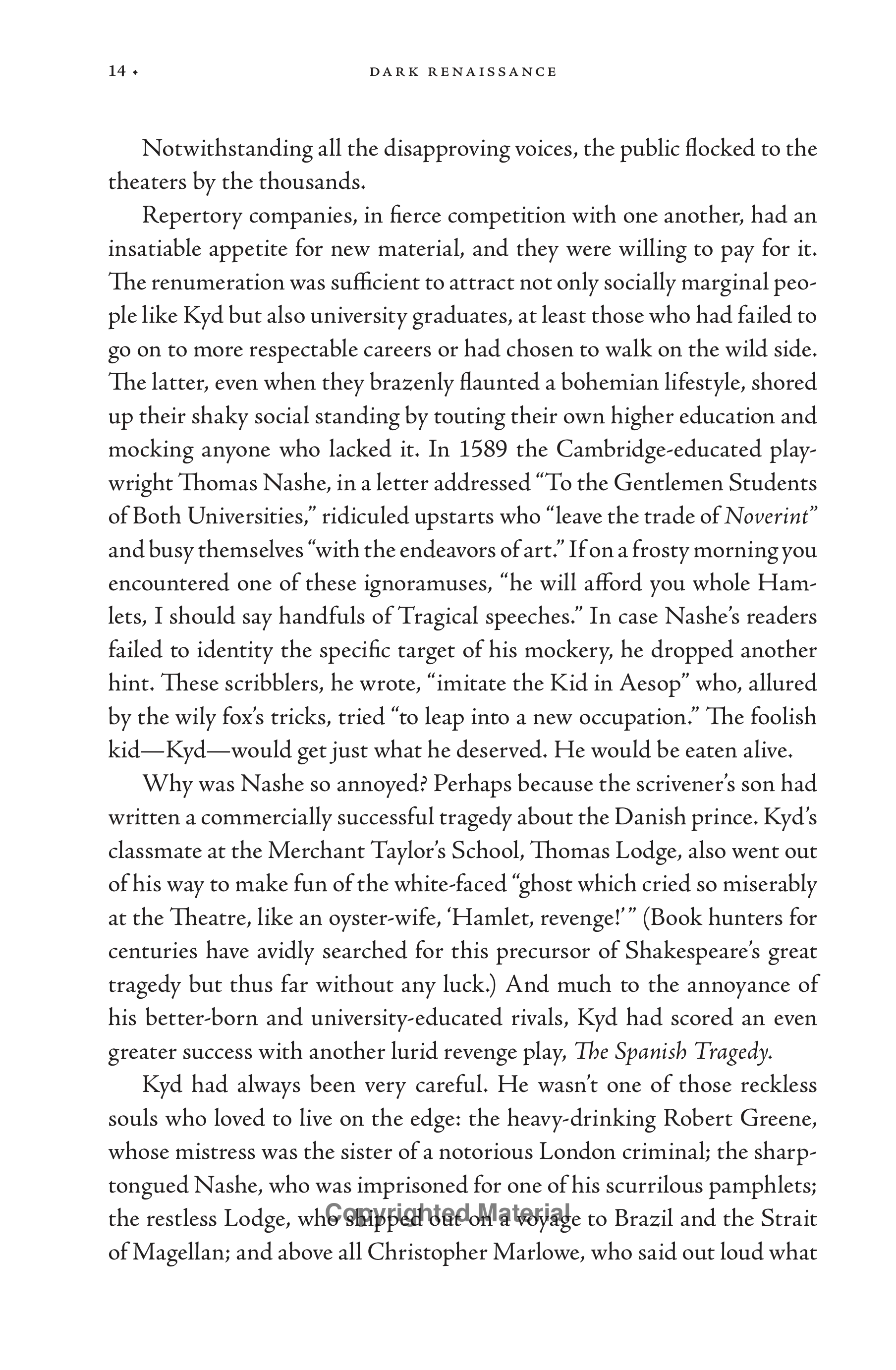 Stephen Greenblatt Dark Renaissance Biography — page 27