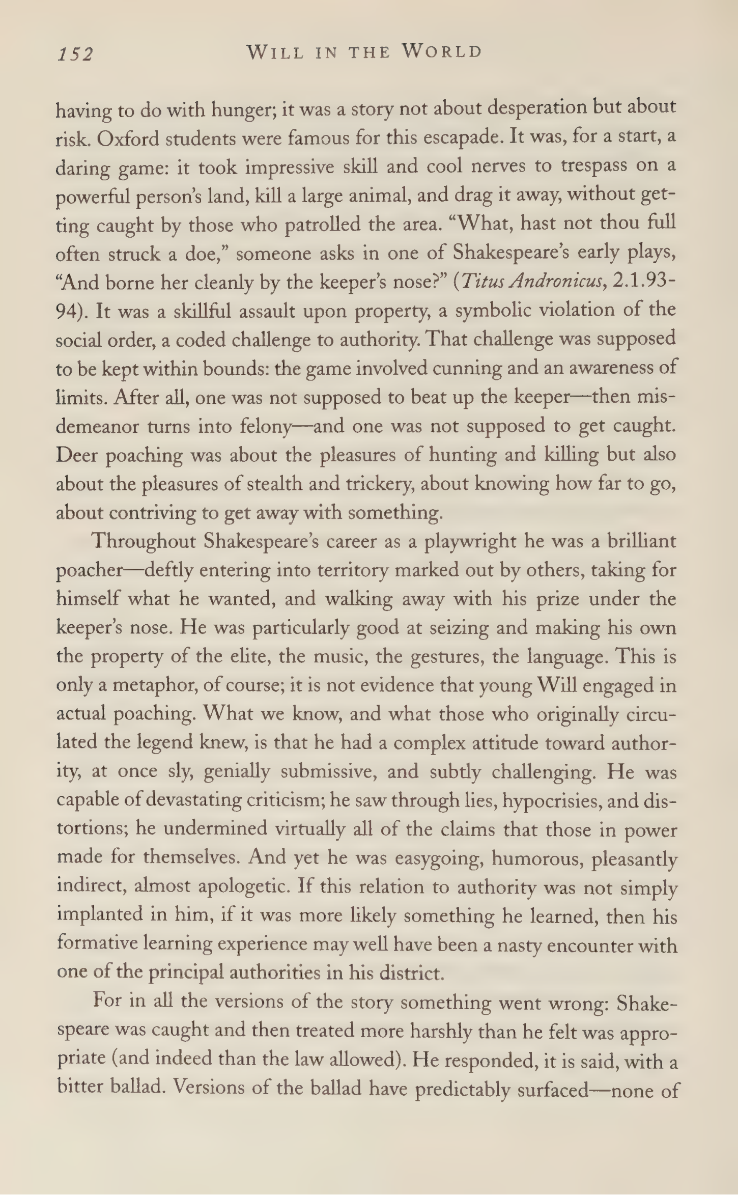 Stephen Greenblatt Will in the World Biography — page 154