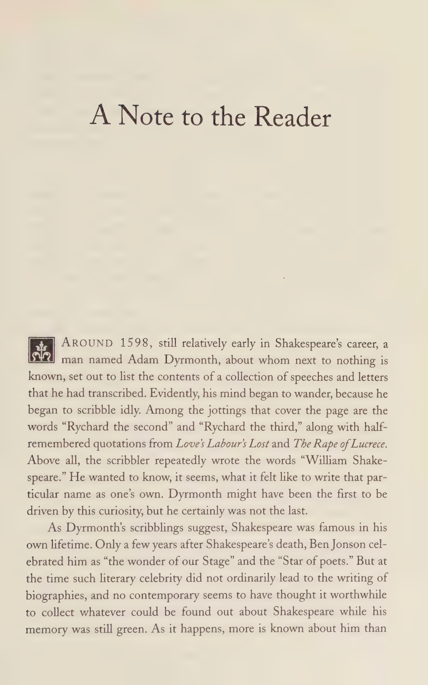 Stephen Greenblatt Will in the World Biography — page 19