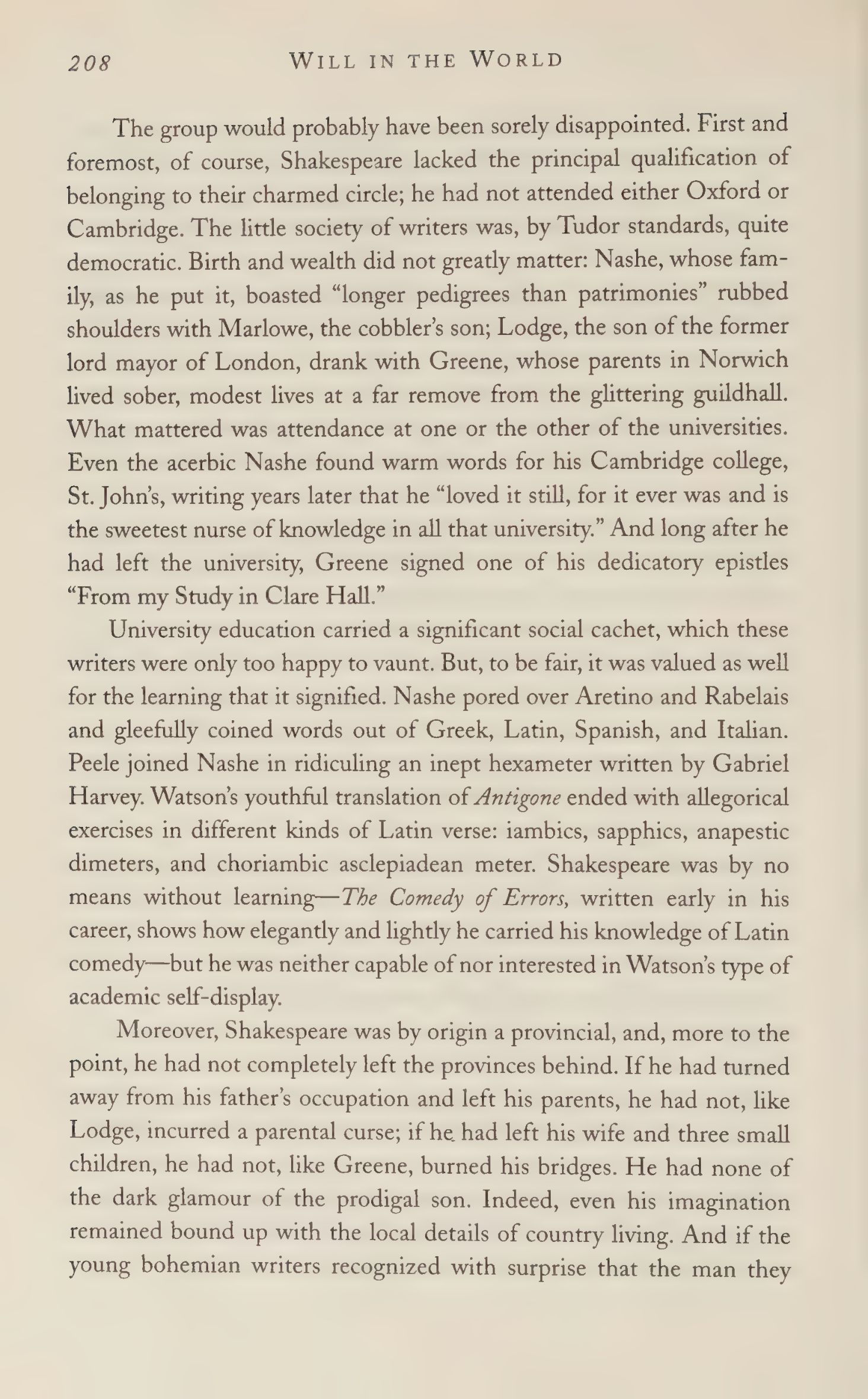 Stephen Greenblatt Will in the World Biography — page 218
