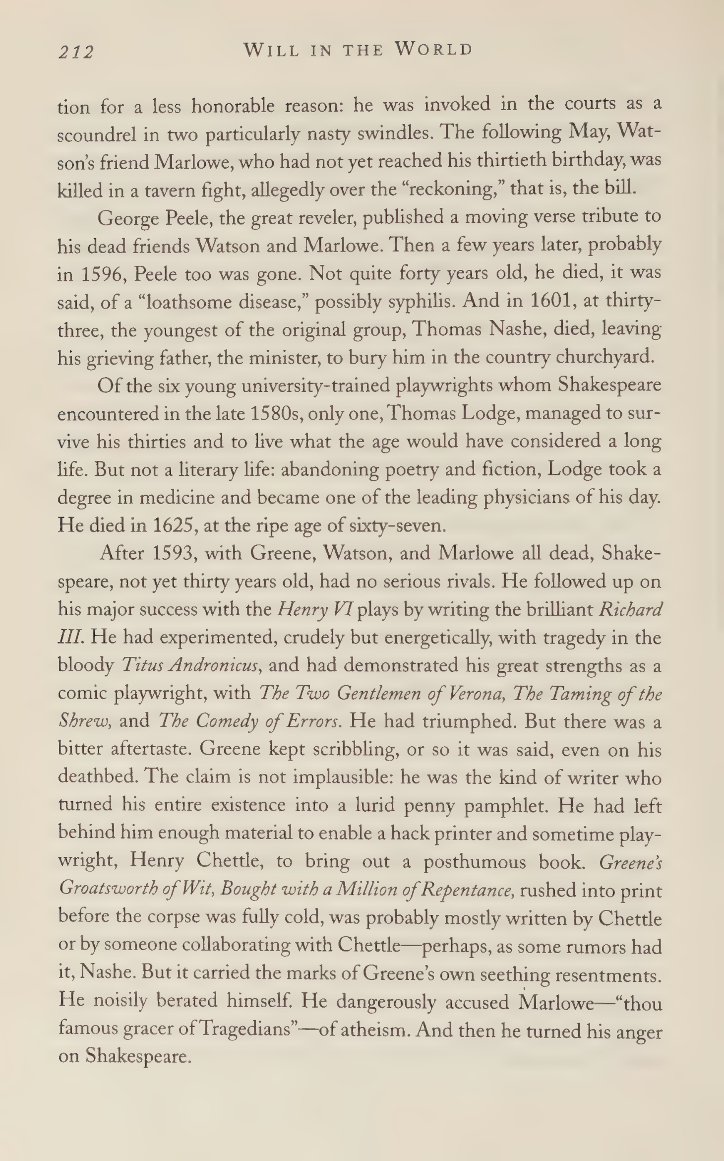 Stephen Greenblatt Will in the World Biography — page 222