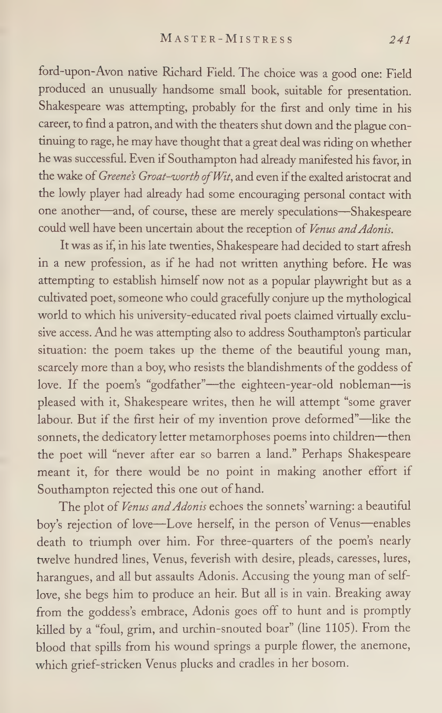 Stephen Greenblatt Will in the World Biography — page 251