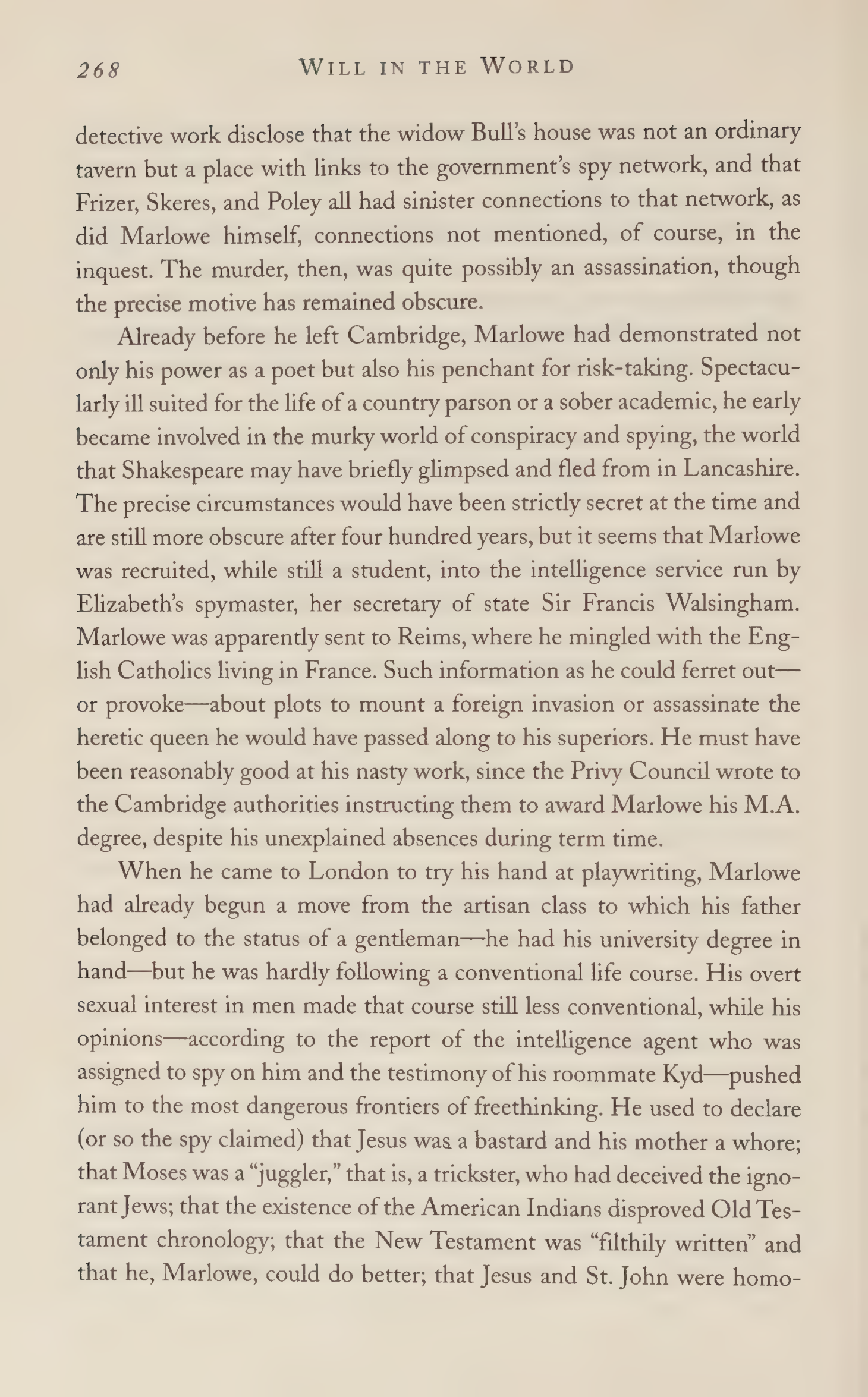 Stephen Greenblatt Will in the World Biography — page 278