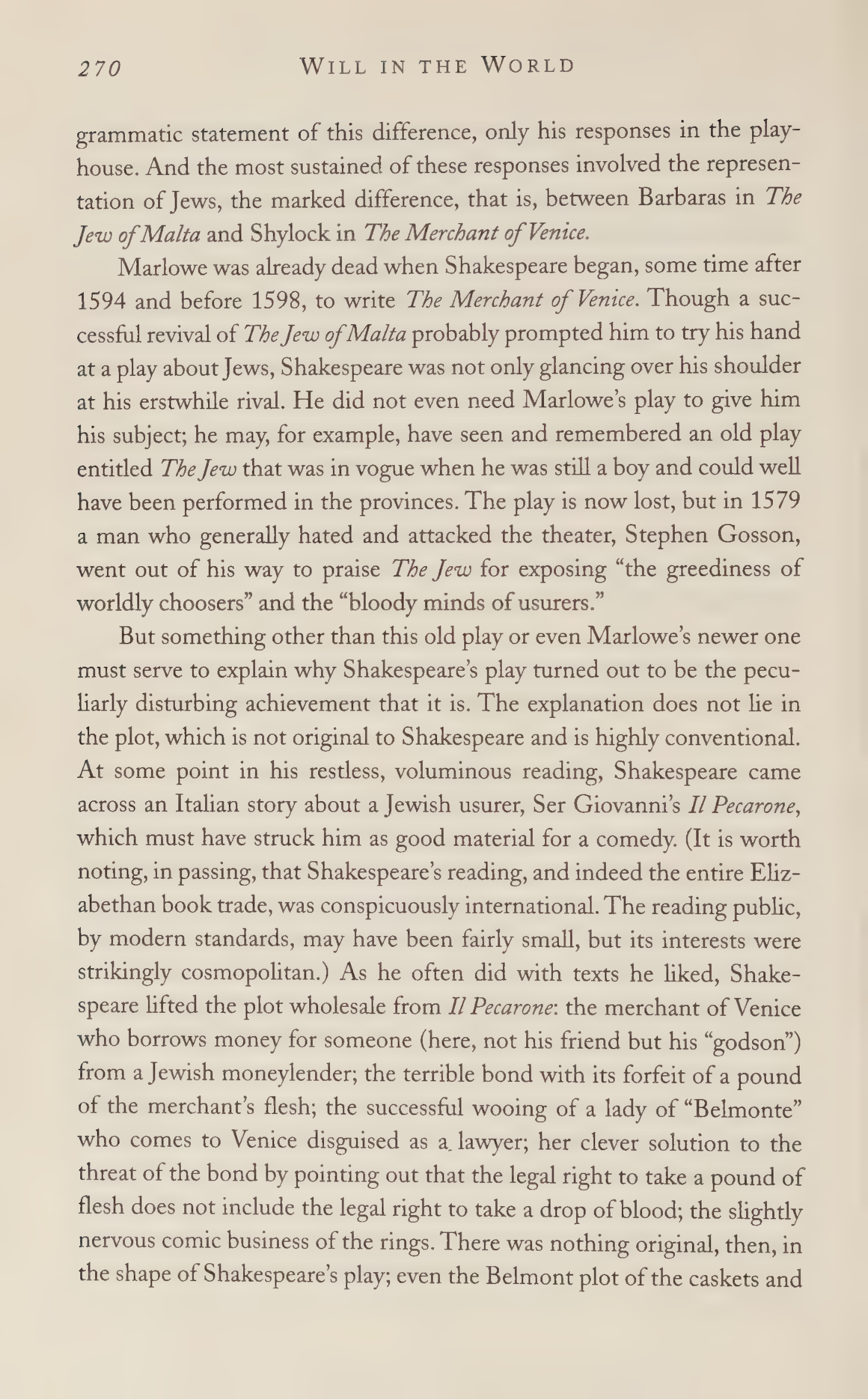 Stephen Greenblatt Will in the World Biography — page 280