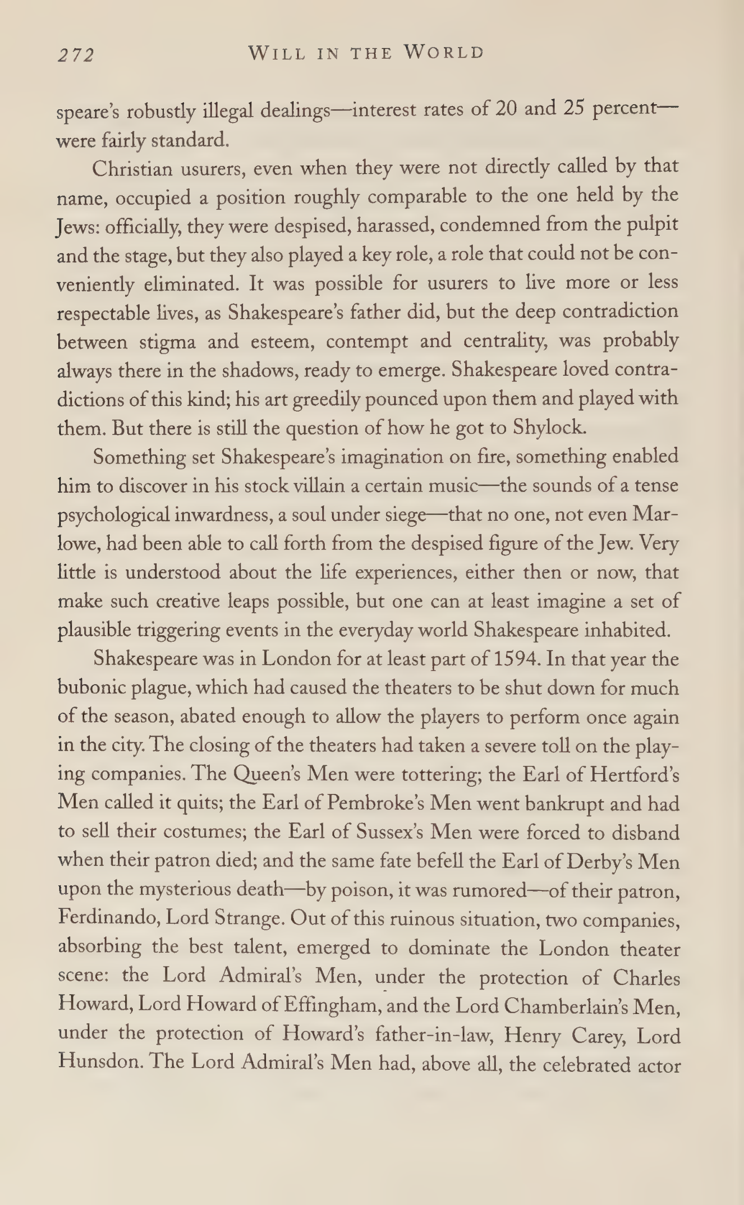 Stephen Greenblatt Will in the World Biography — page 282