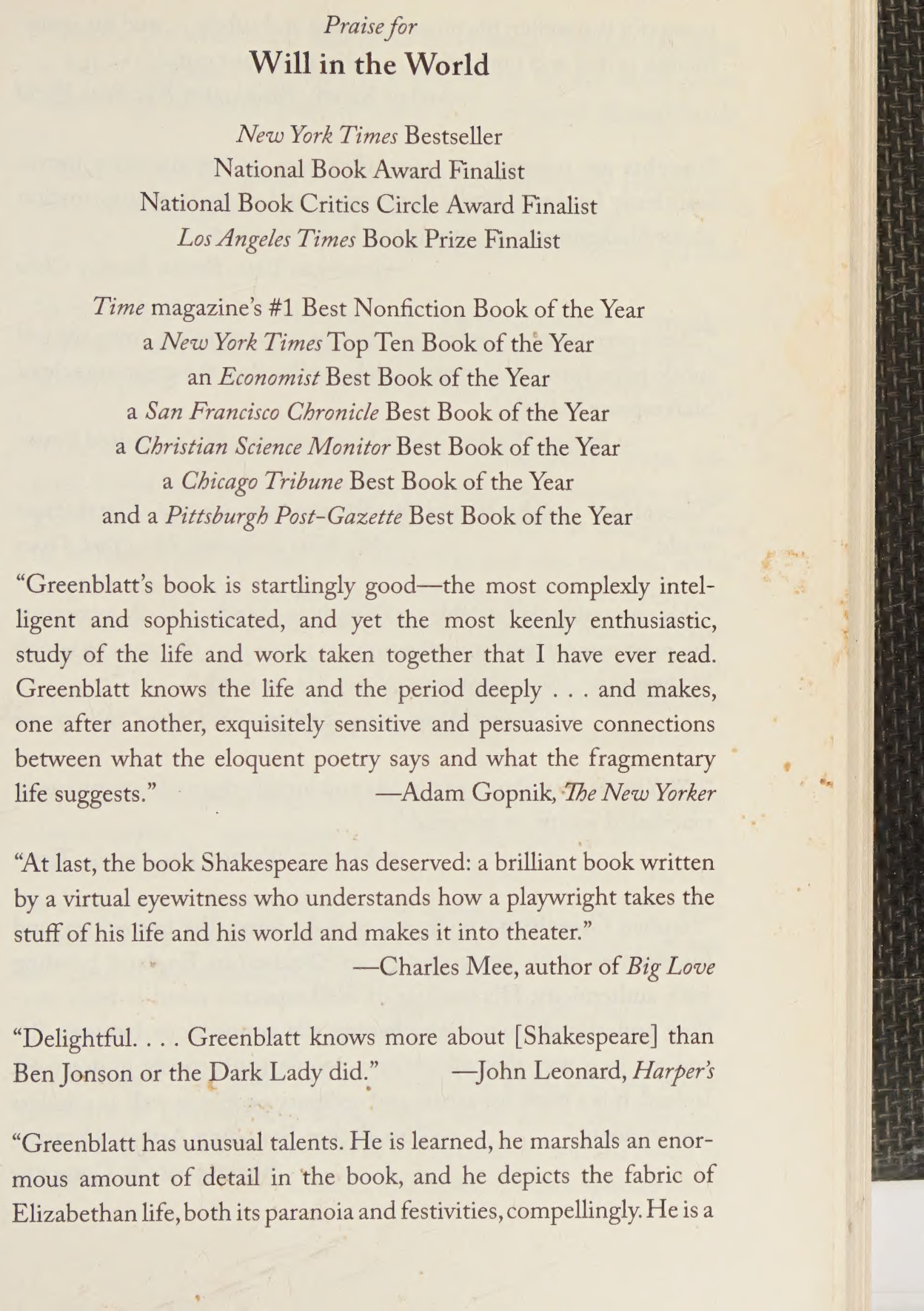 Stephen Greenblatt Will in the World Biography — page 3