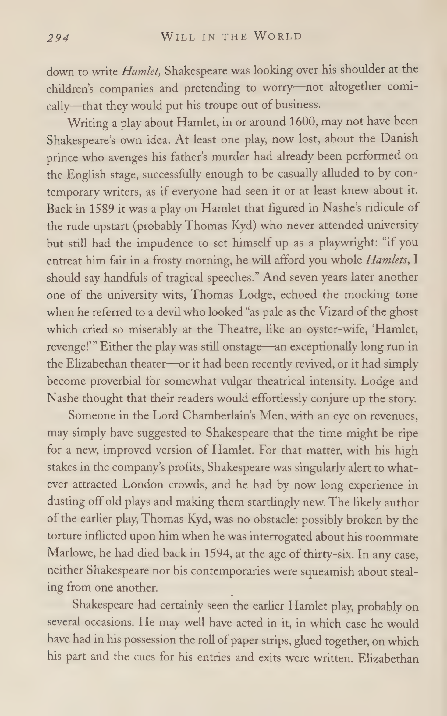 Stephen Greenblatt Will in the World Biography — page 304
